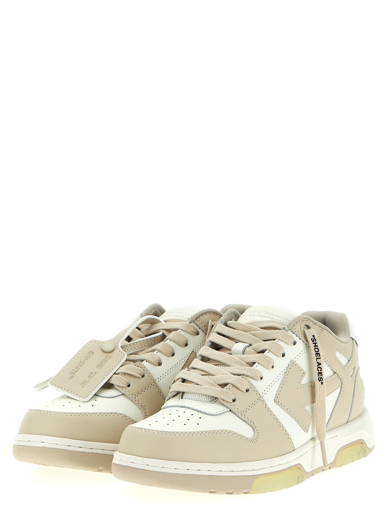 Beige Calfskin Low Top Sneakers - 2