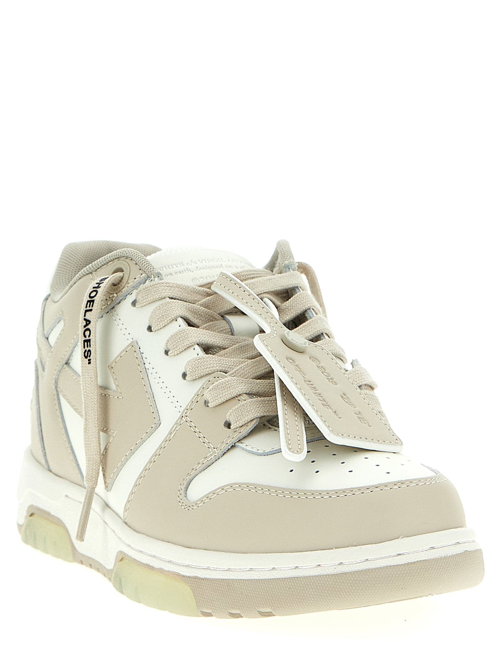 Beige Calfskin Low Top Sneakers - 3