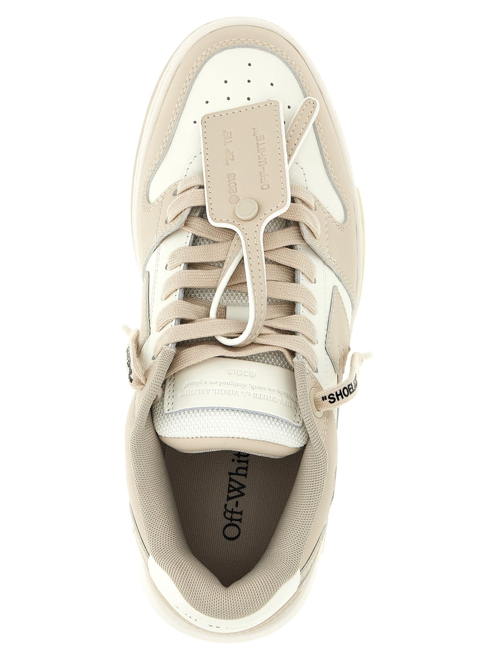 Beige Calfskin Low Top Sneakers - 5