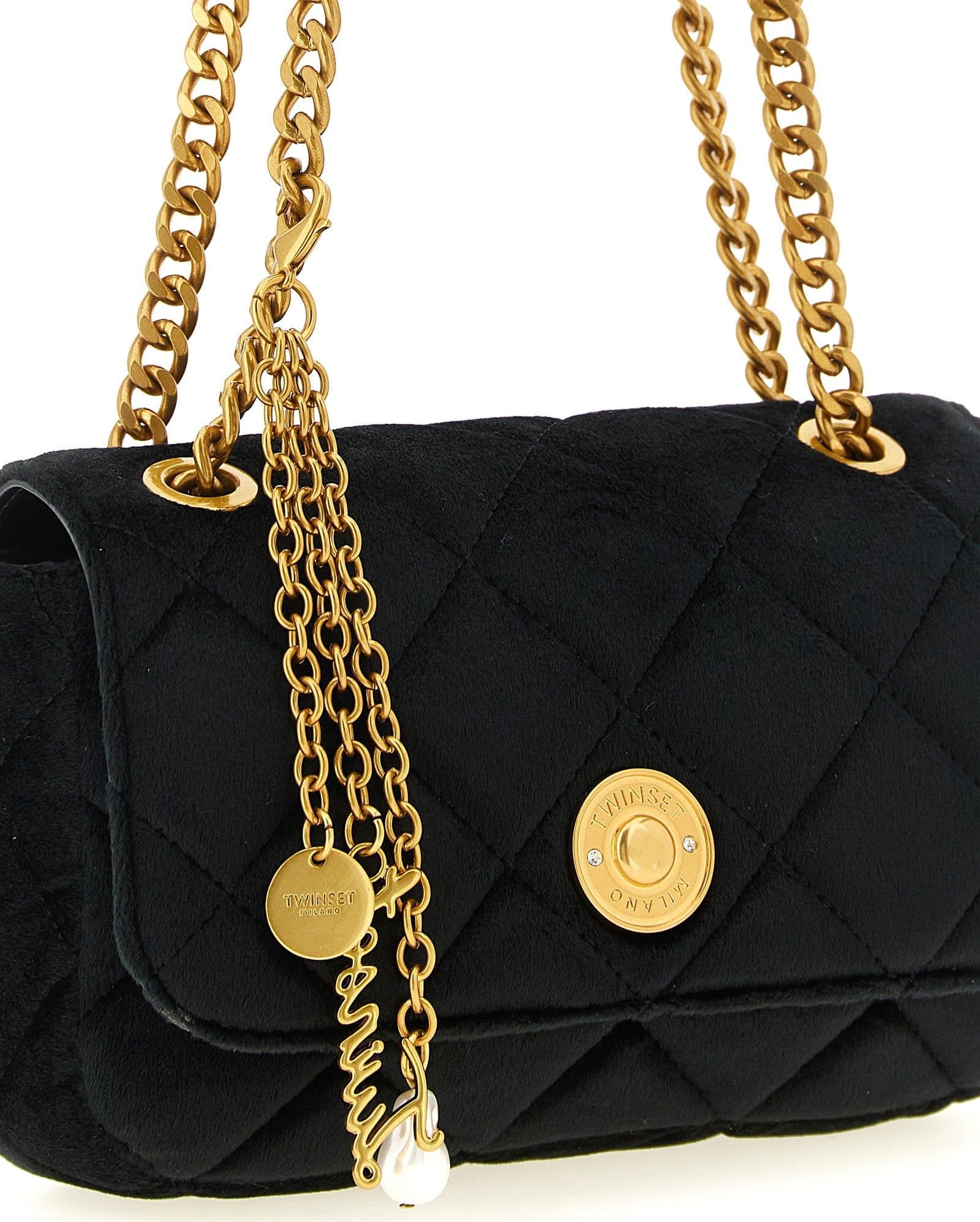 Black Polyester Crossbody Bag - 3