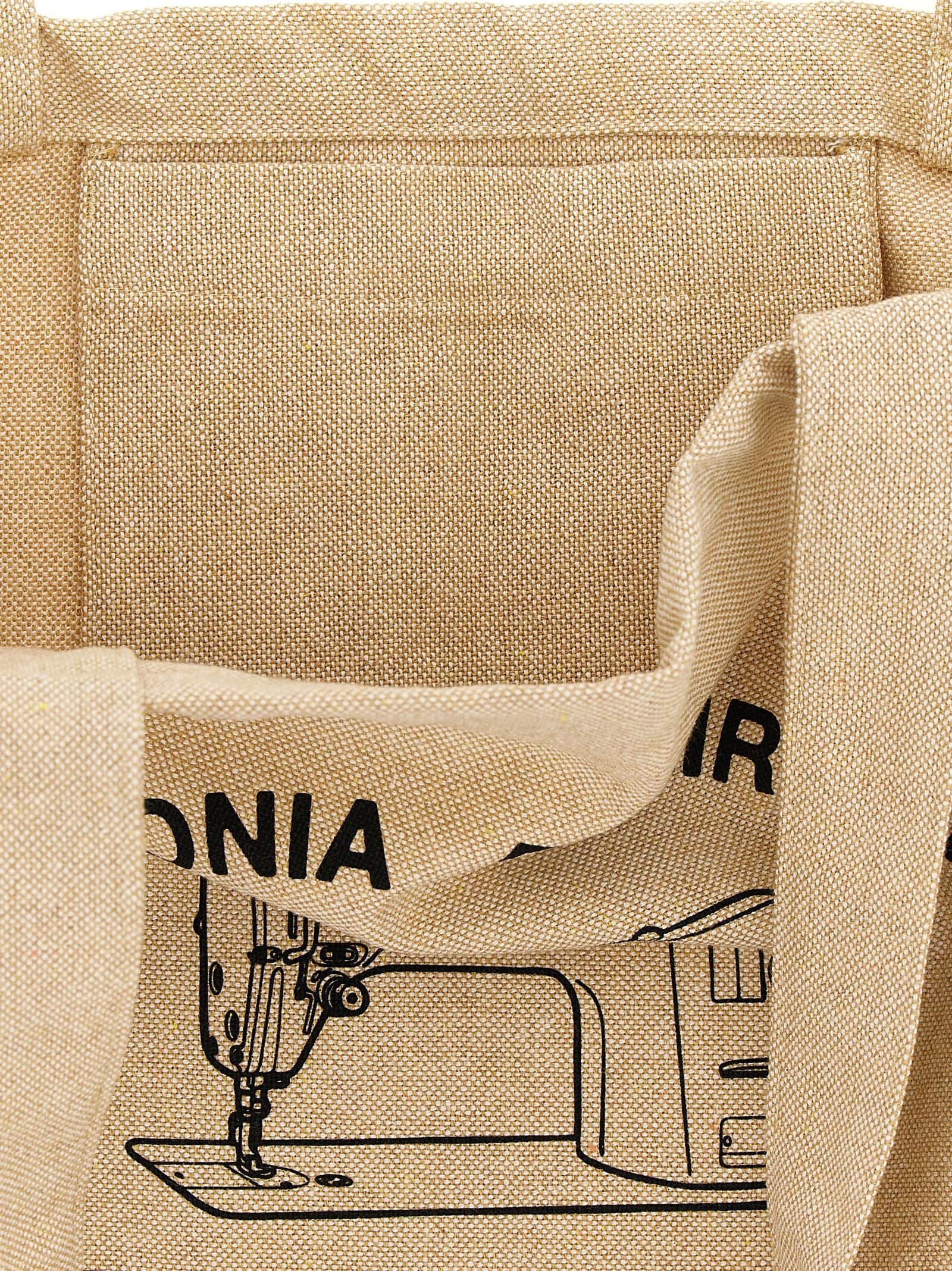 Beige Cotton Tote Bag - 4