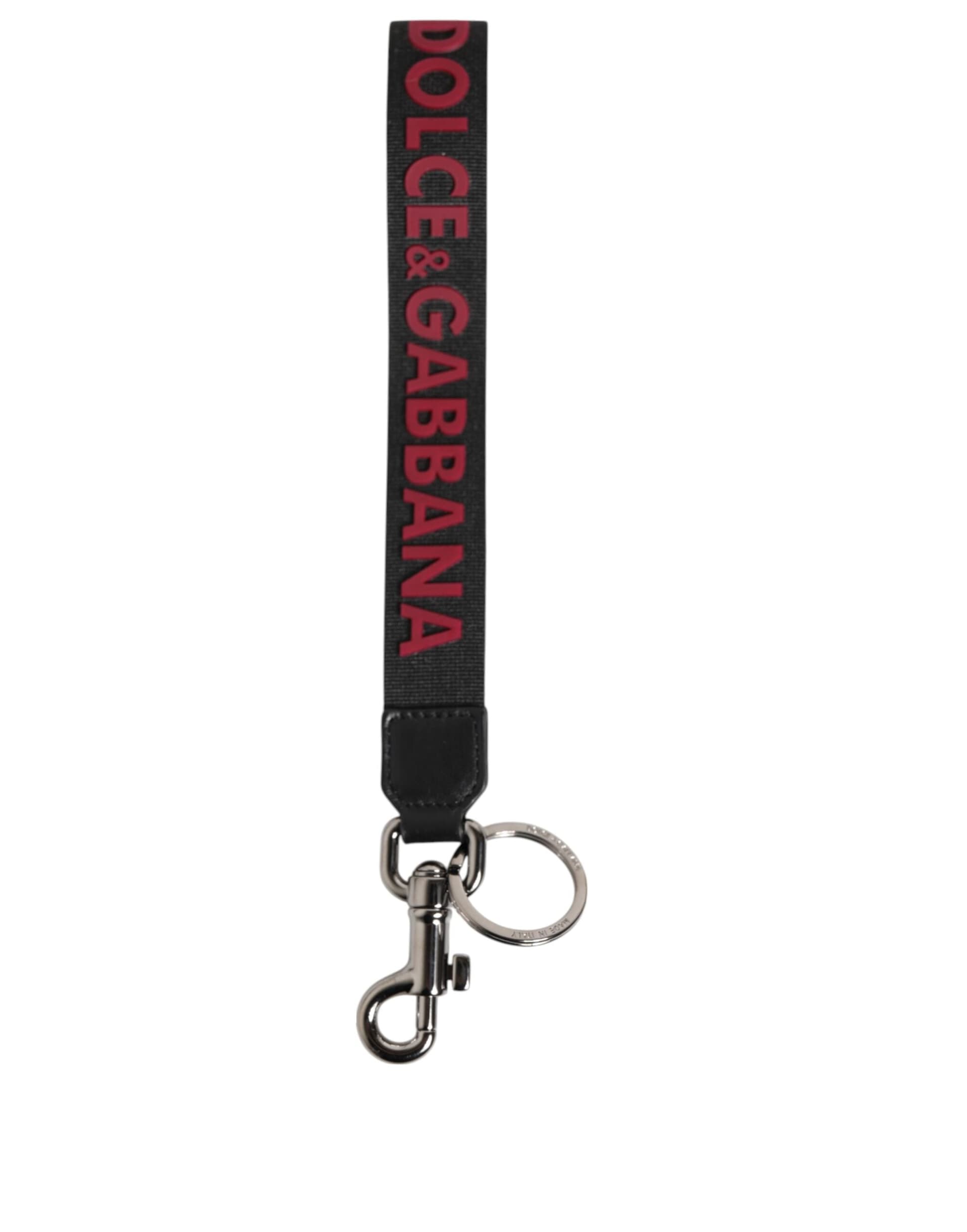 Black Red DG Logo Polyester Silver Men Keychain Keyring - 2