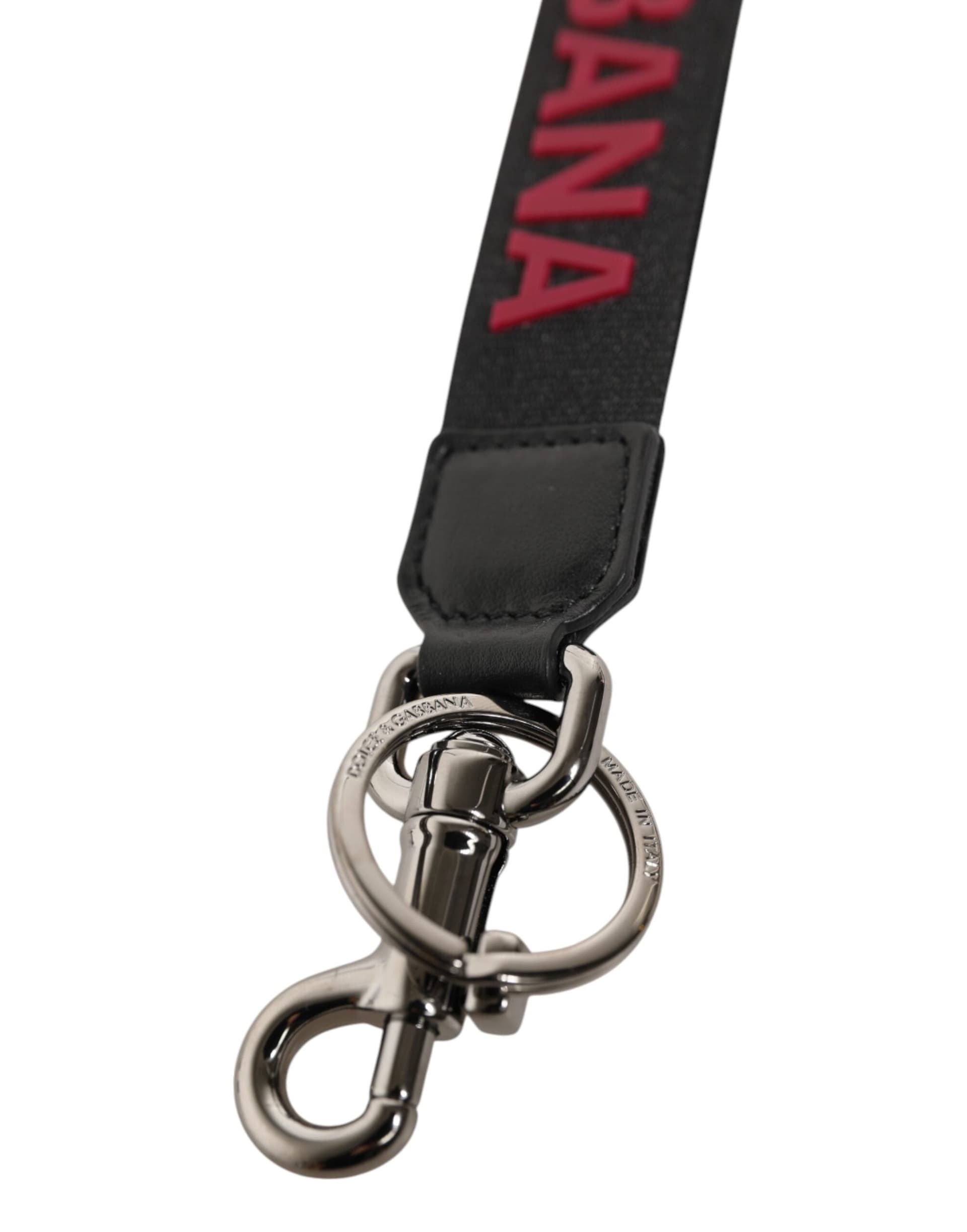 Black Red DG Logo Polyester Silver Men Keychain Keyring - 4