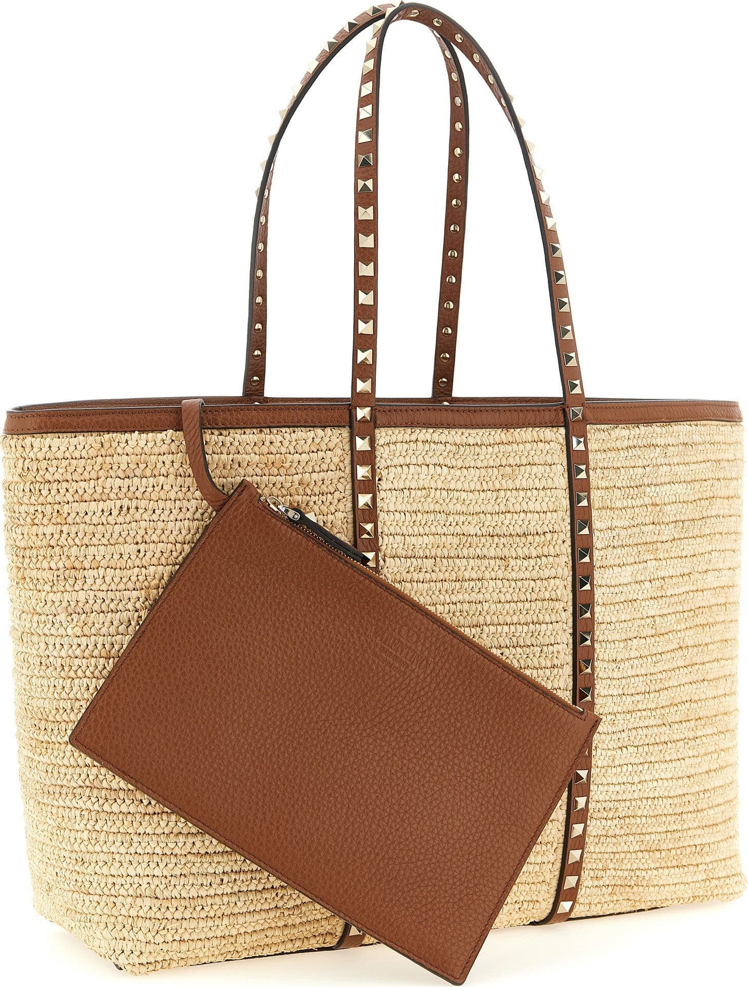 Beige Straw Tote Bag - 3