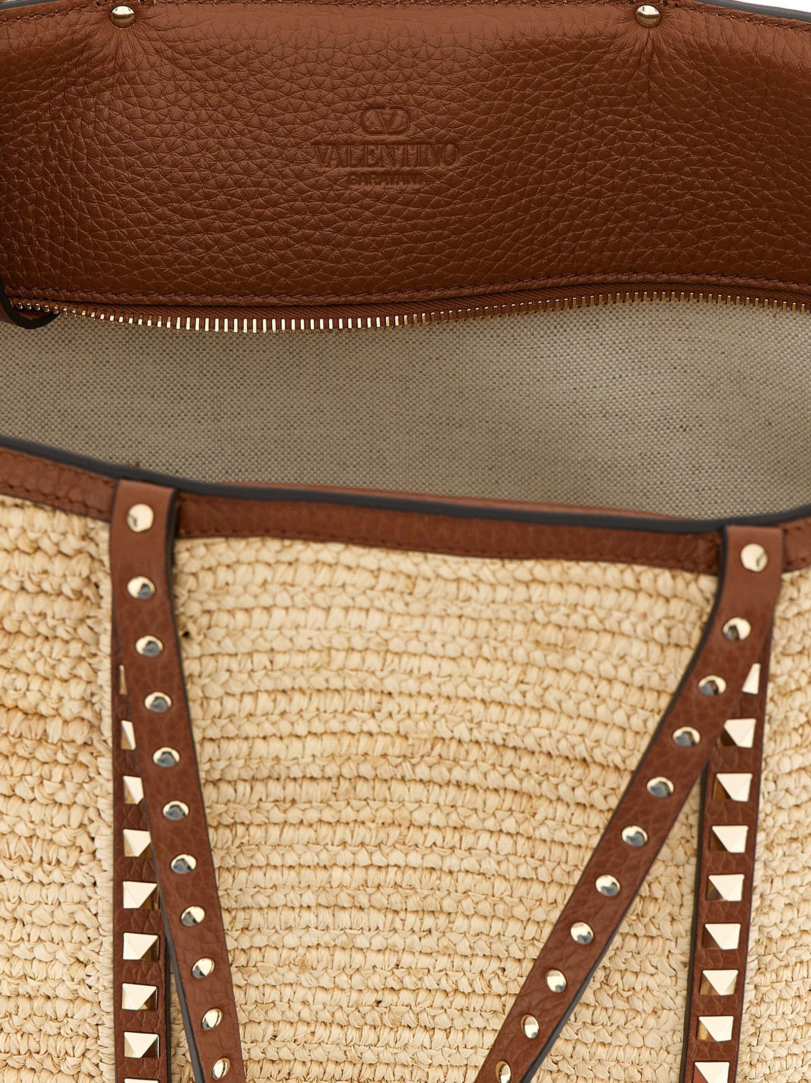Beige Straw Tote Bag - 4