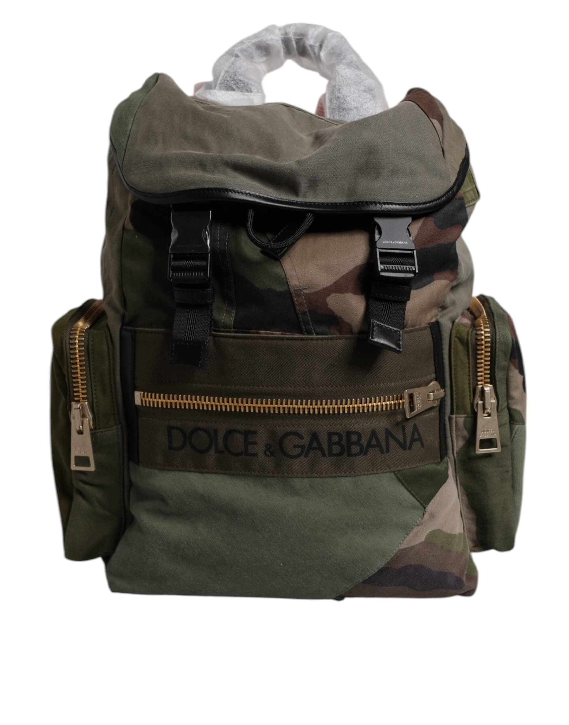 Military Green Patchwork Travel Backpack Bag - 5