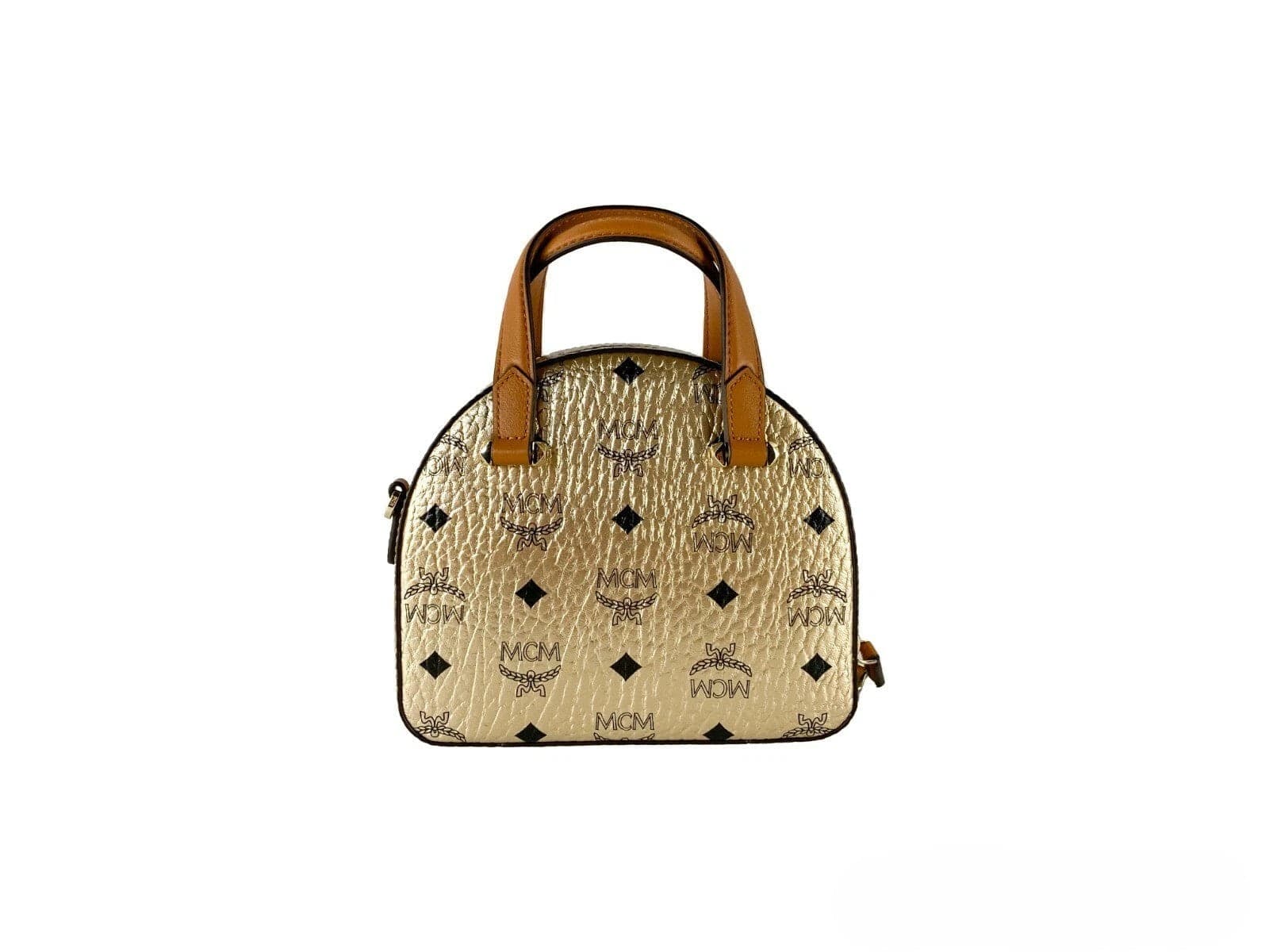 MCM Half Moon Mini Round Top Tote Crossbody Bag - 3