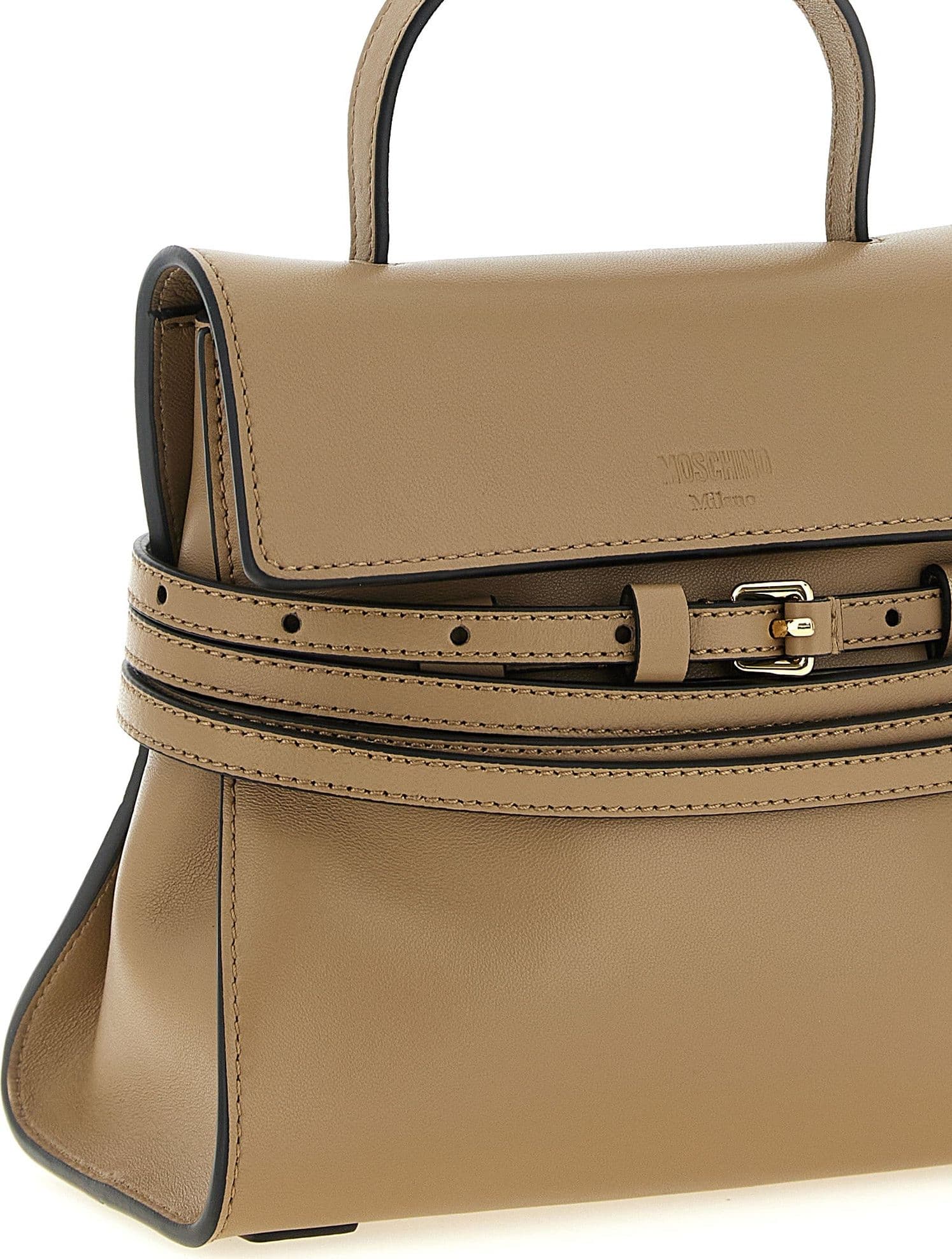 Beige Napa Leather / Calf Bos Taurus Handbag - 3