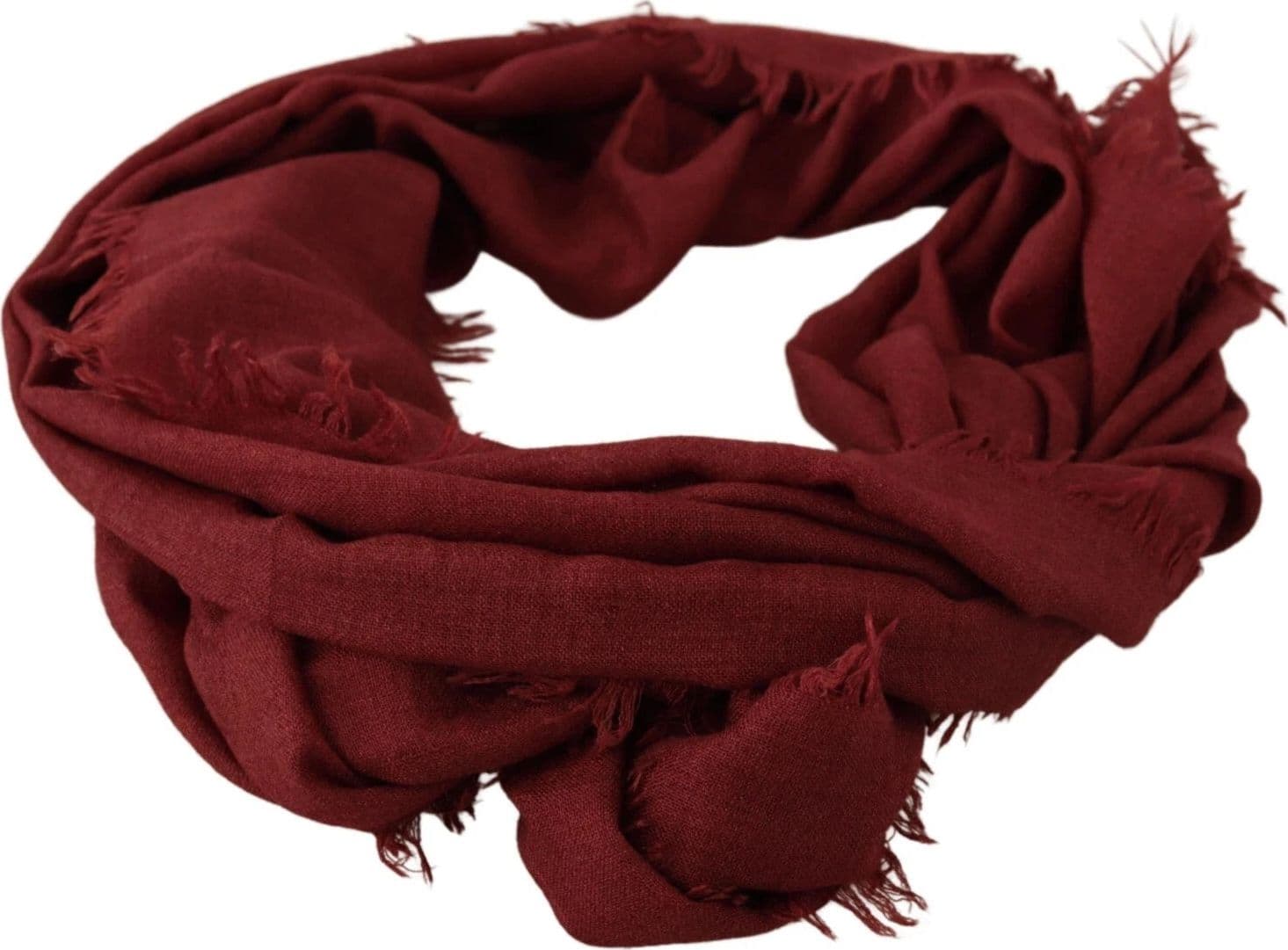 Red DG Crown Cashmere Silk Shawl Fringe Wrap Scarf - 5
