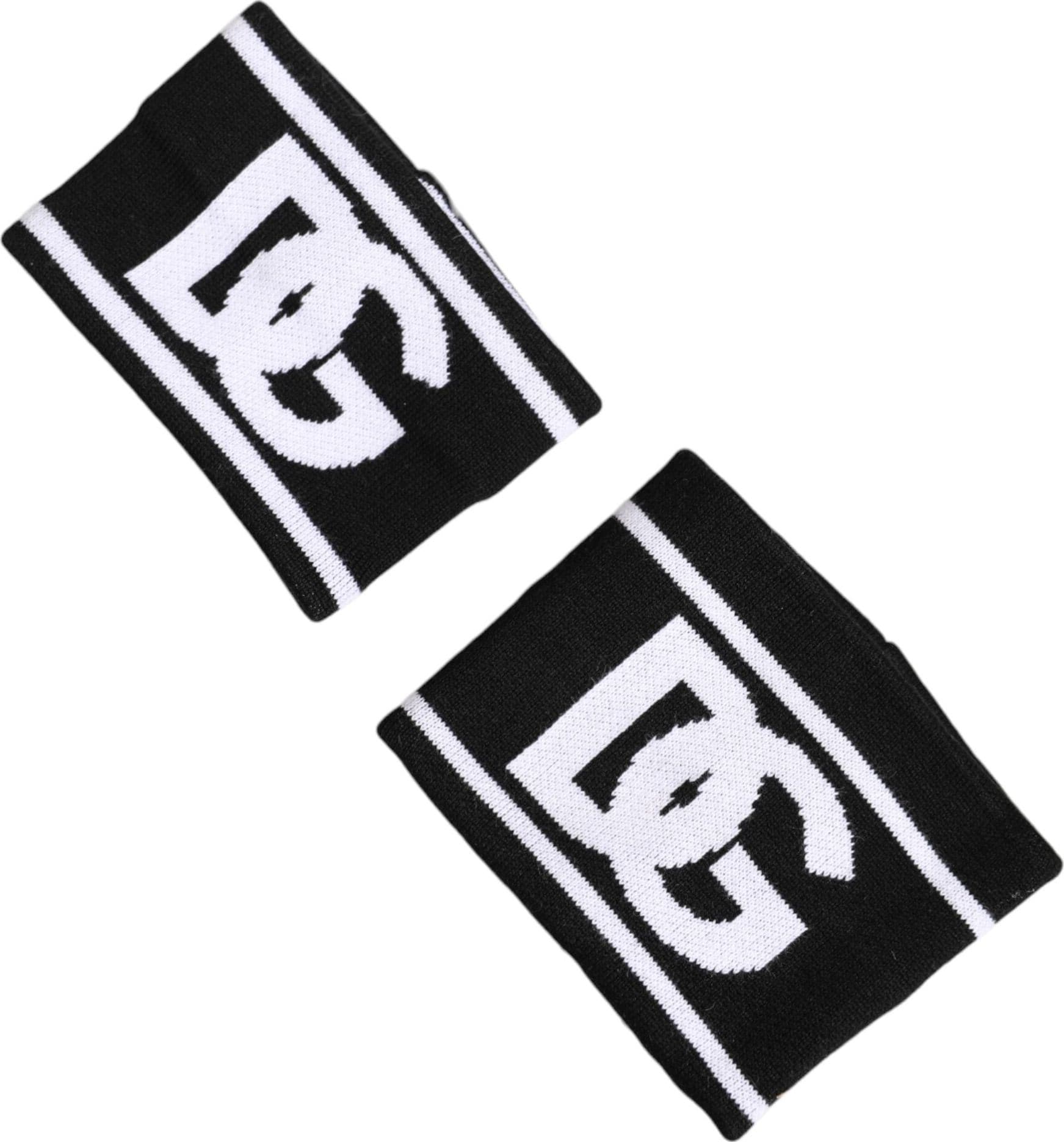 Black White DG Logo Cotton 1 Pair One Wristband - 2