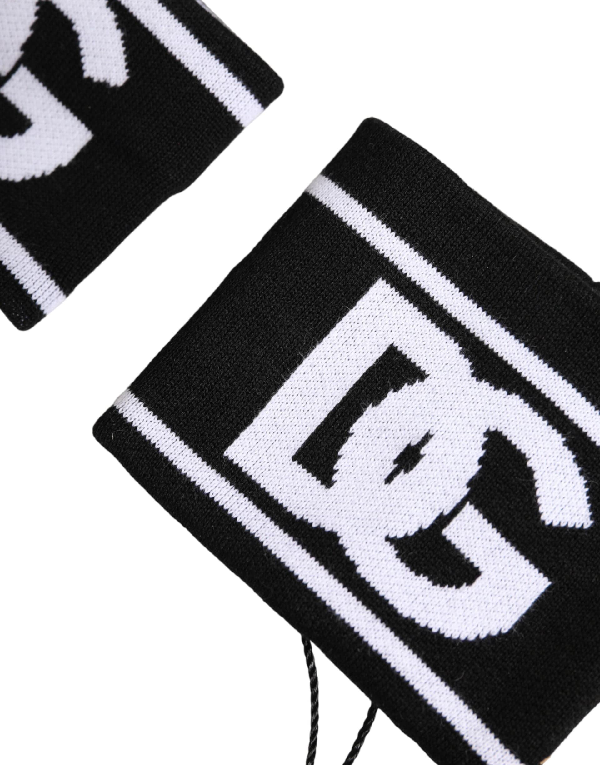 Black White DG Logo Cotton 1 Pair One Wristband - 3