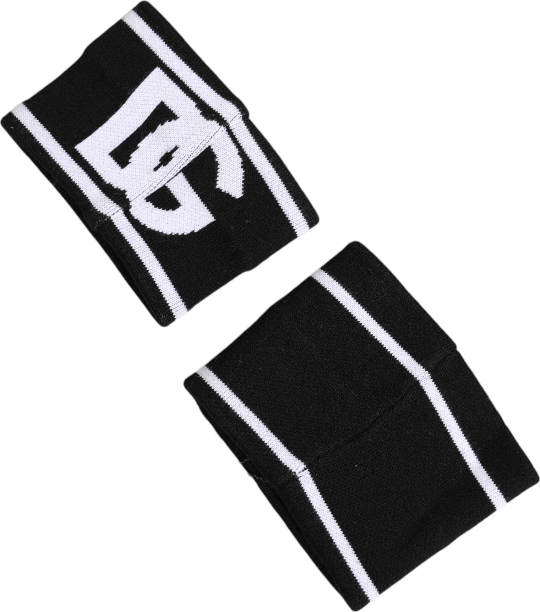 Black White DG Logo Cotton 1 Pair One Wristband - 4
