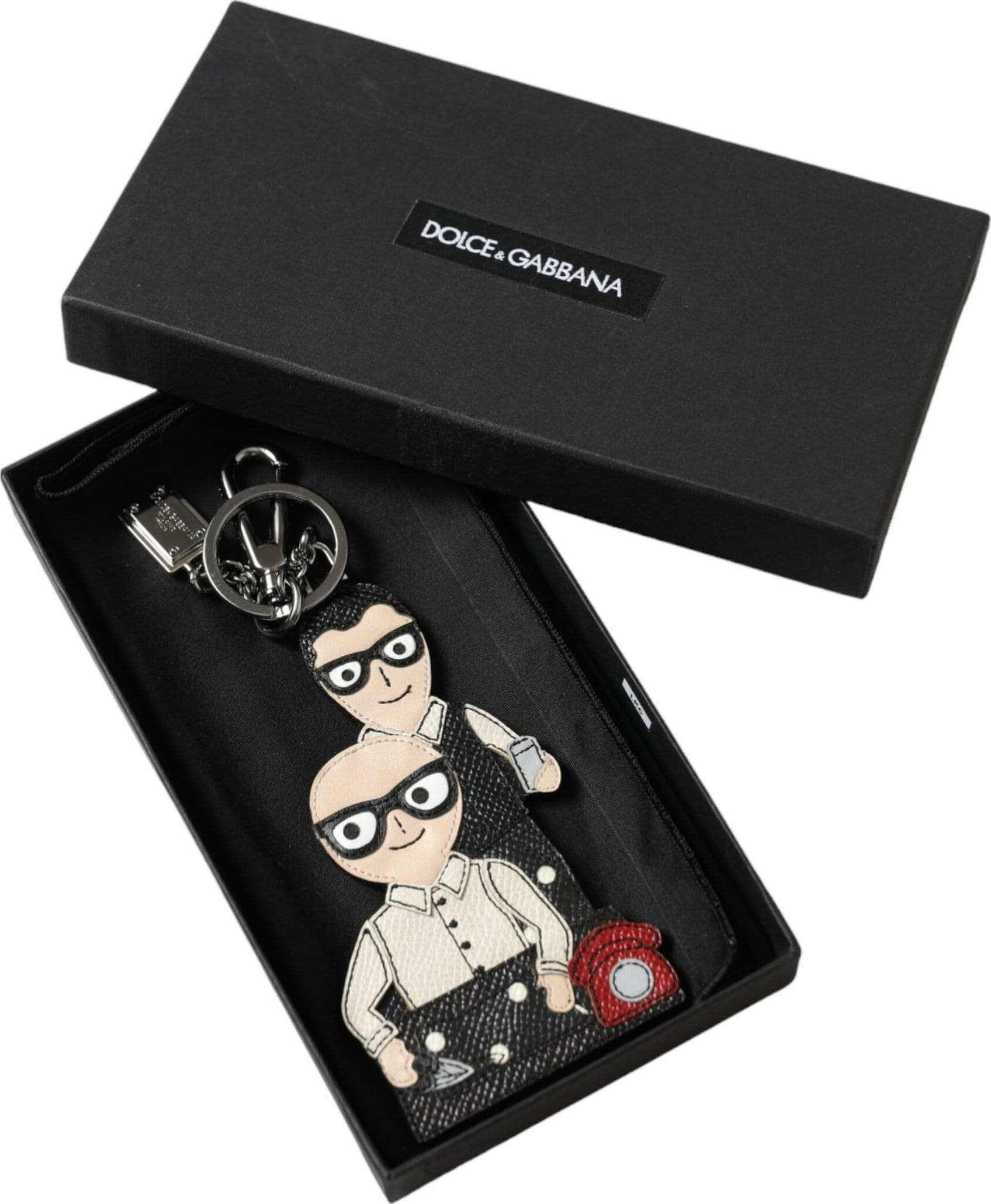 Leather Dominico Stefano #DGFAMILY Logo Badge Keychain - 5