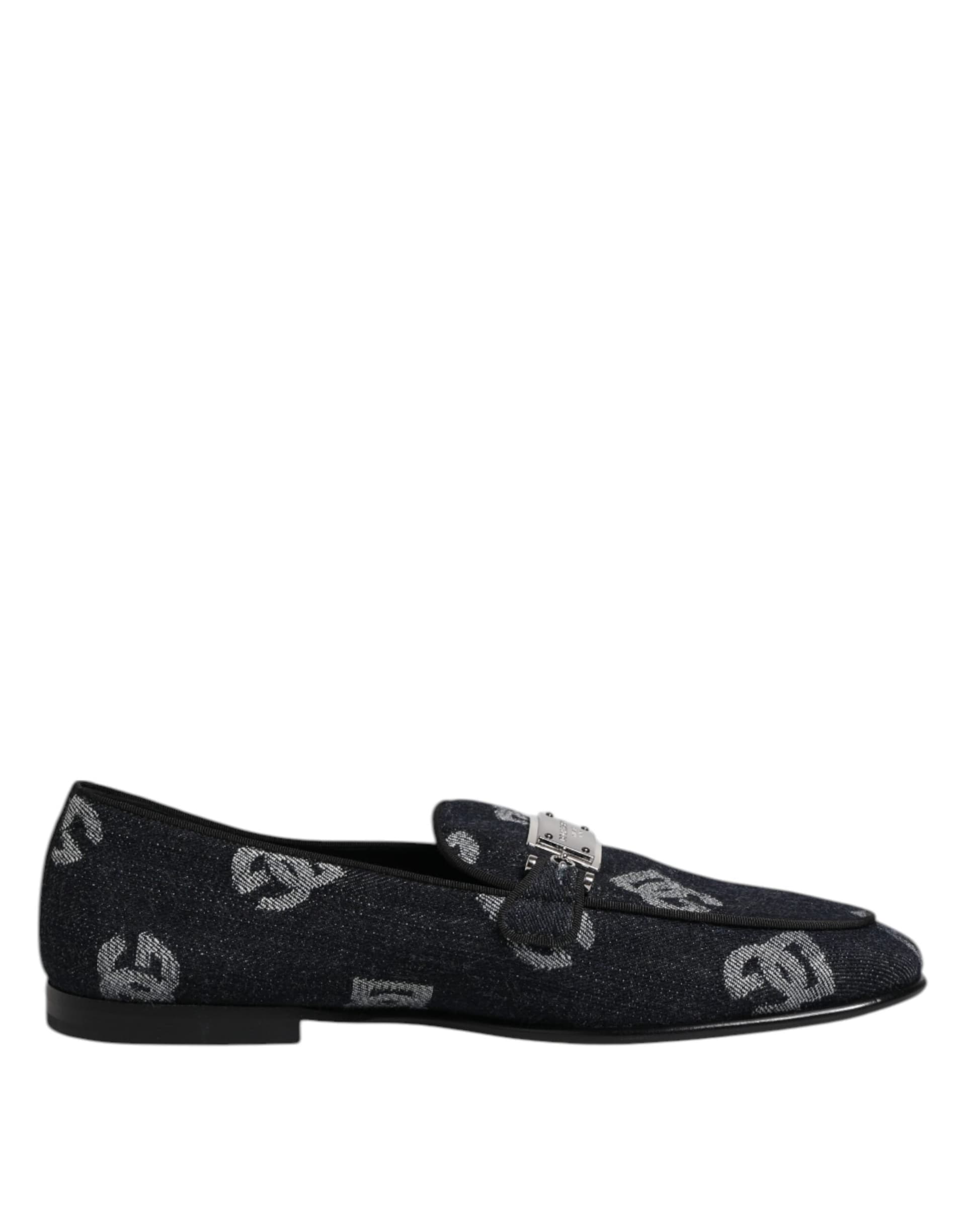 Blue Logo Cotton Loafers Formal Dress Shoes - 7
