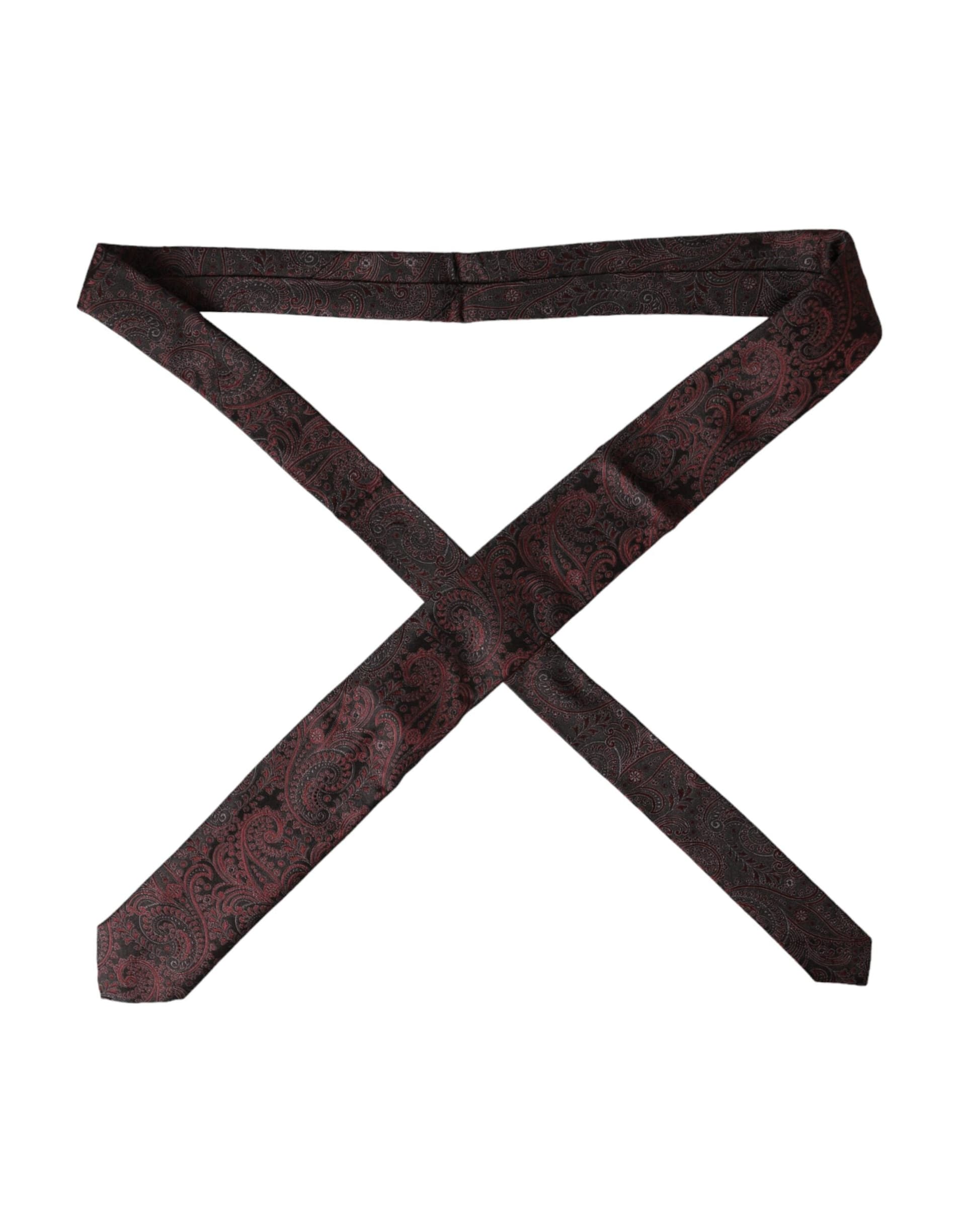 Bordeaux Patterned Silk Adjustable Men Tie - 3