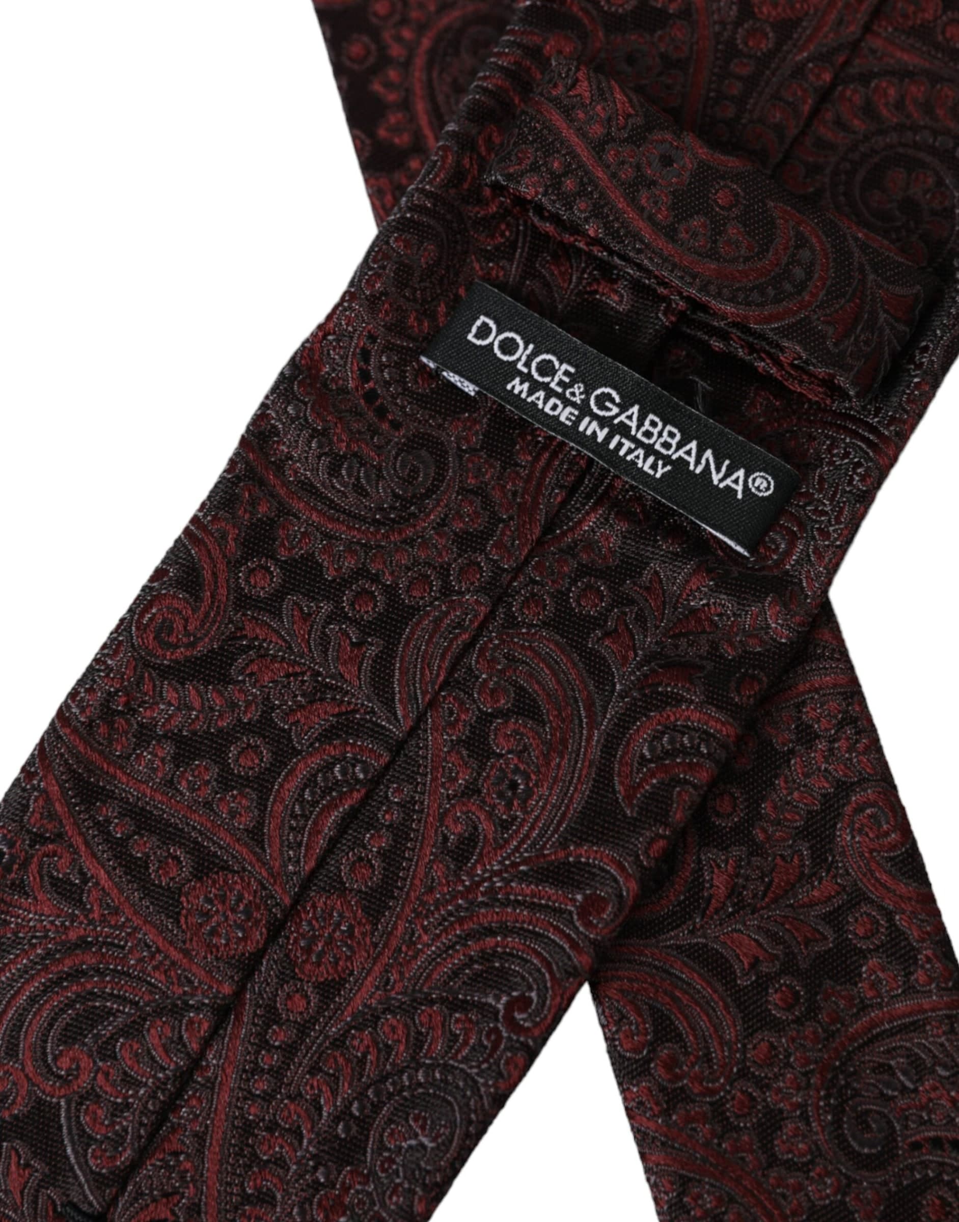 Bordeaux Patterned Silk Adjustable Men Tie - 5