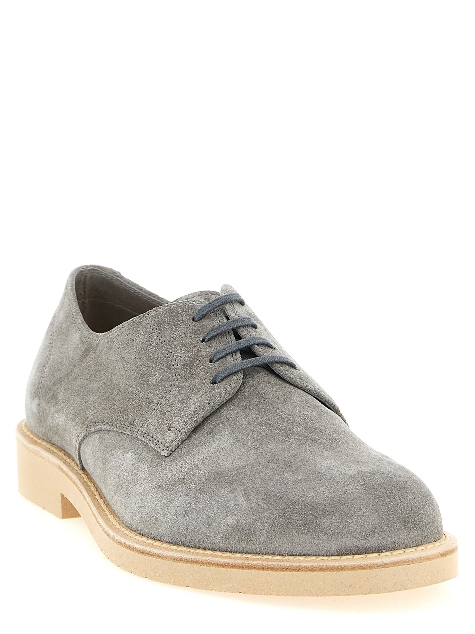 Gray Leather Oxfords And Derbies - 2