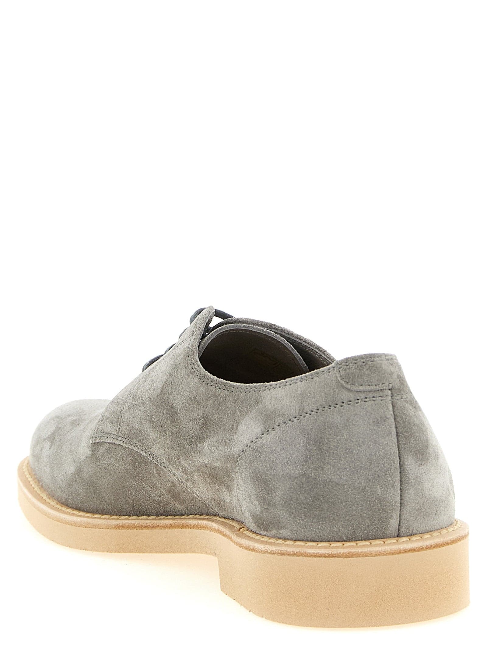 Gray Leather Oxfords And Derbies - 3
