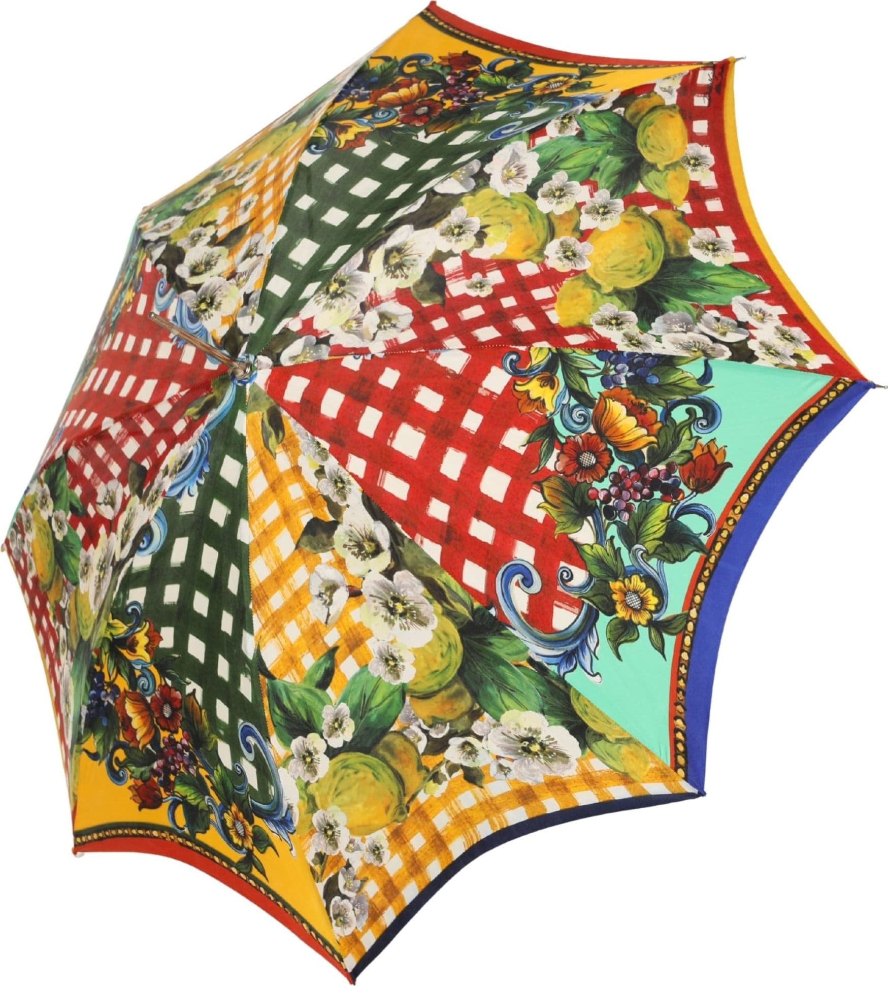 Multicolor Carretto Siciliano Print Collapsible Umbrella - 3