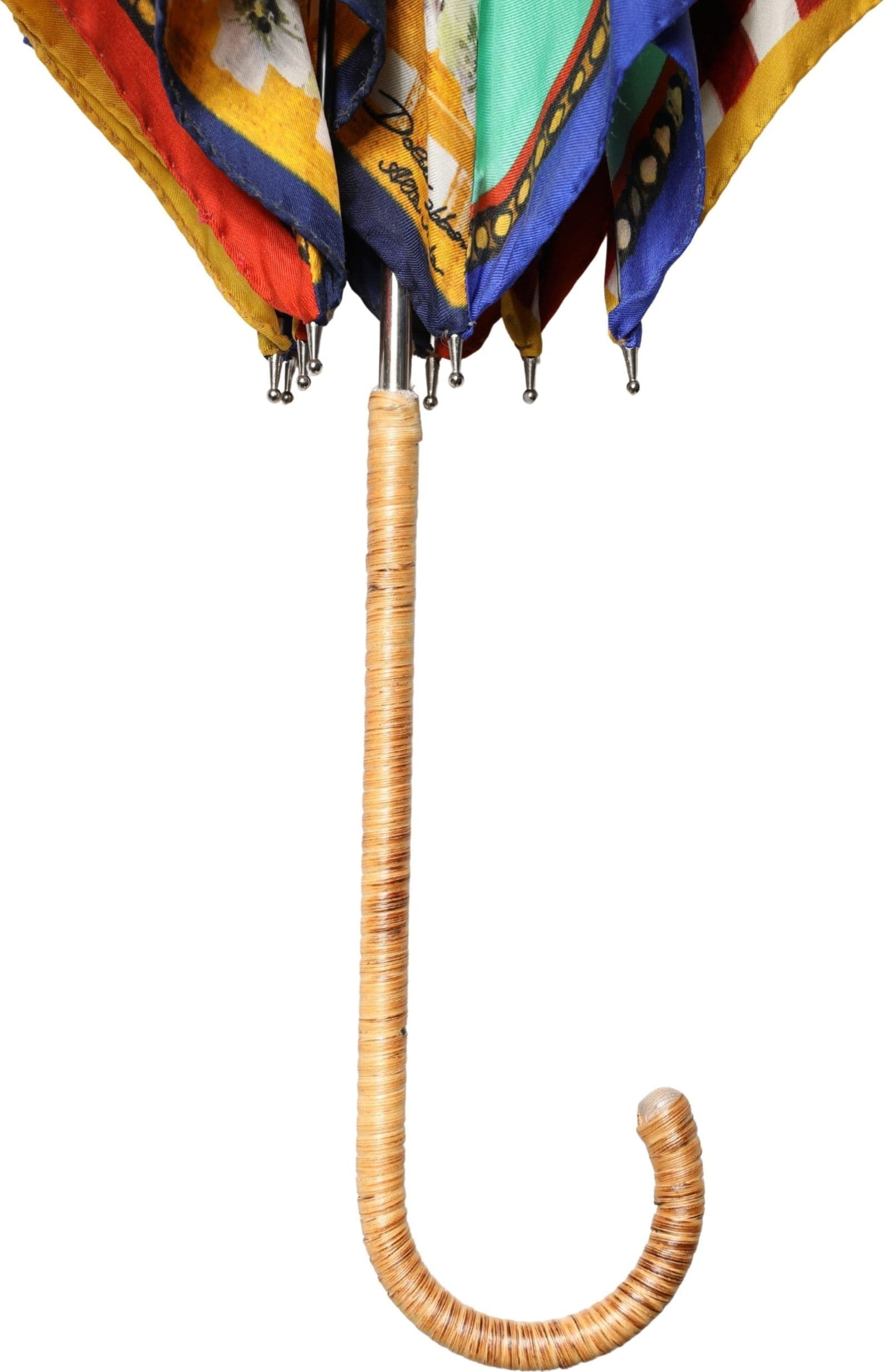 Multicolor Carretto Siciliano Print Collapsible Umbrella - 8