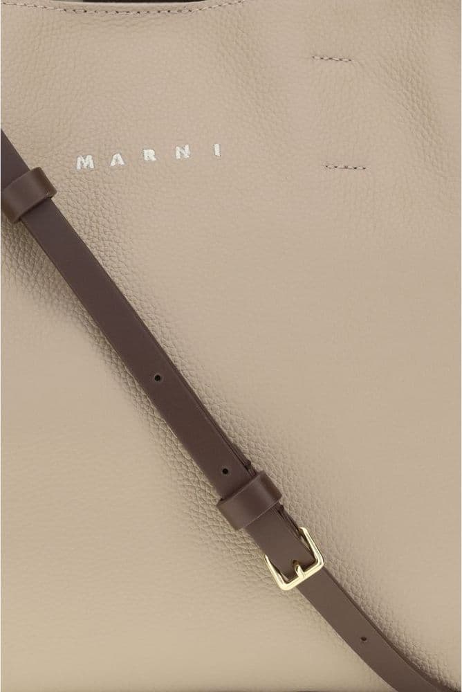 Beige Calf Leather Bos Taurus Shoulder Bag - 4