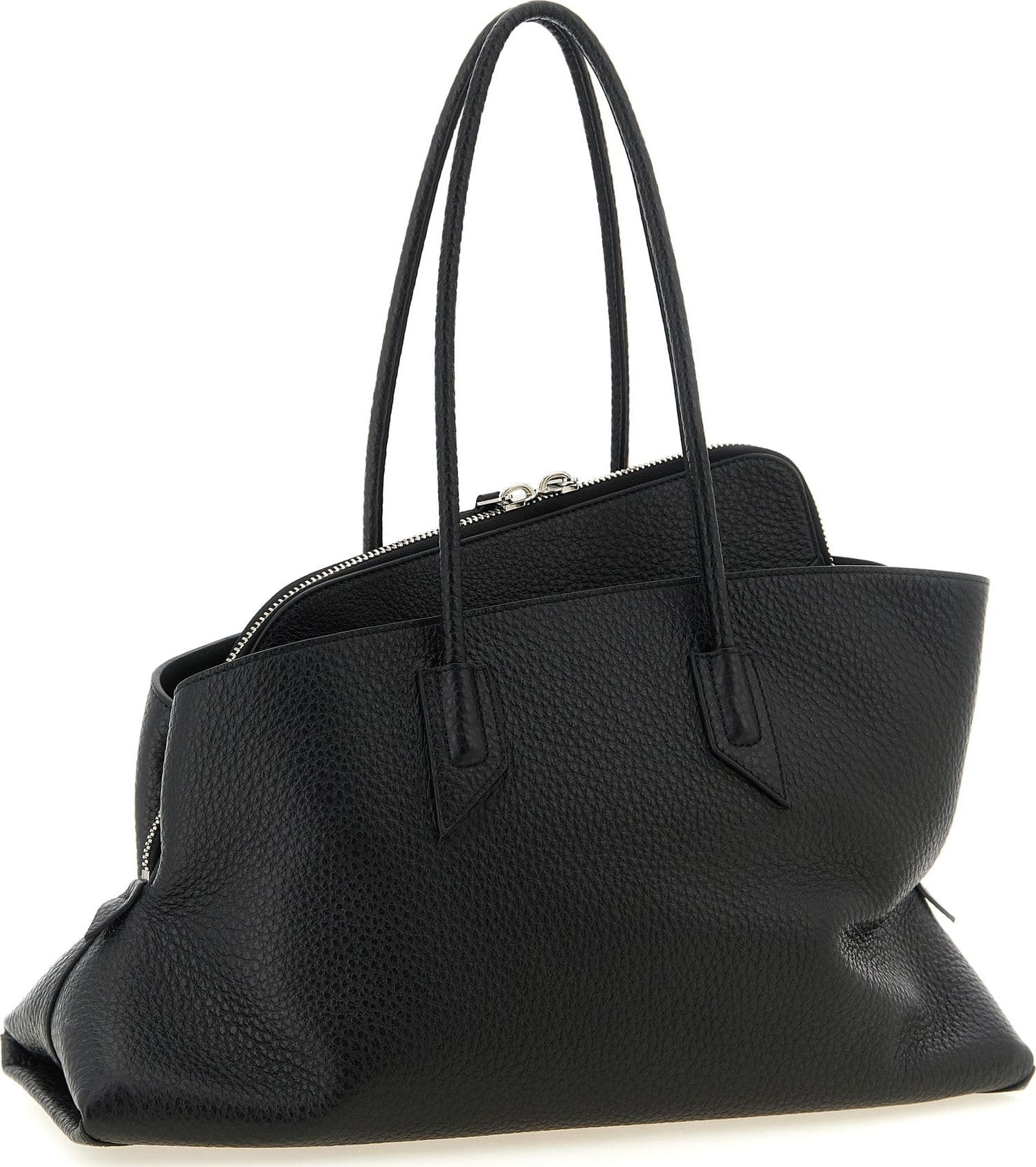 Black Bovine Leather Shoulder Bag - 2