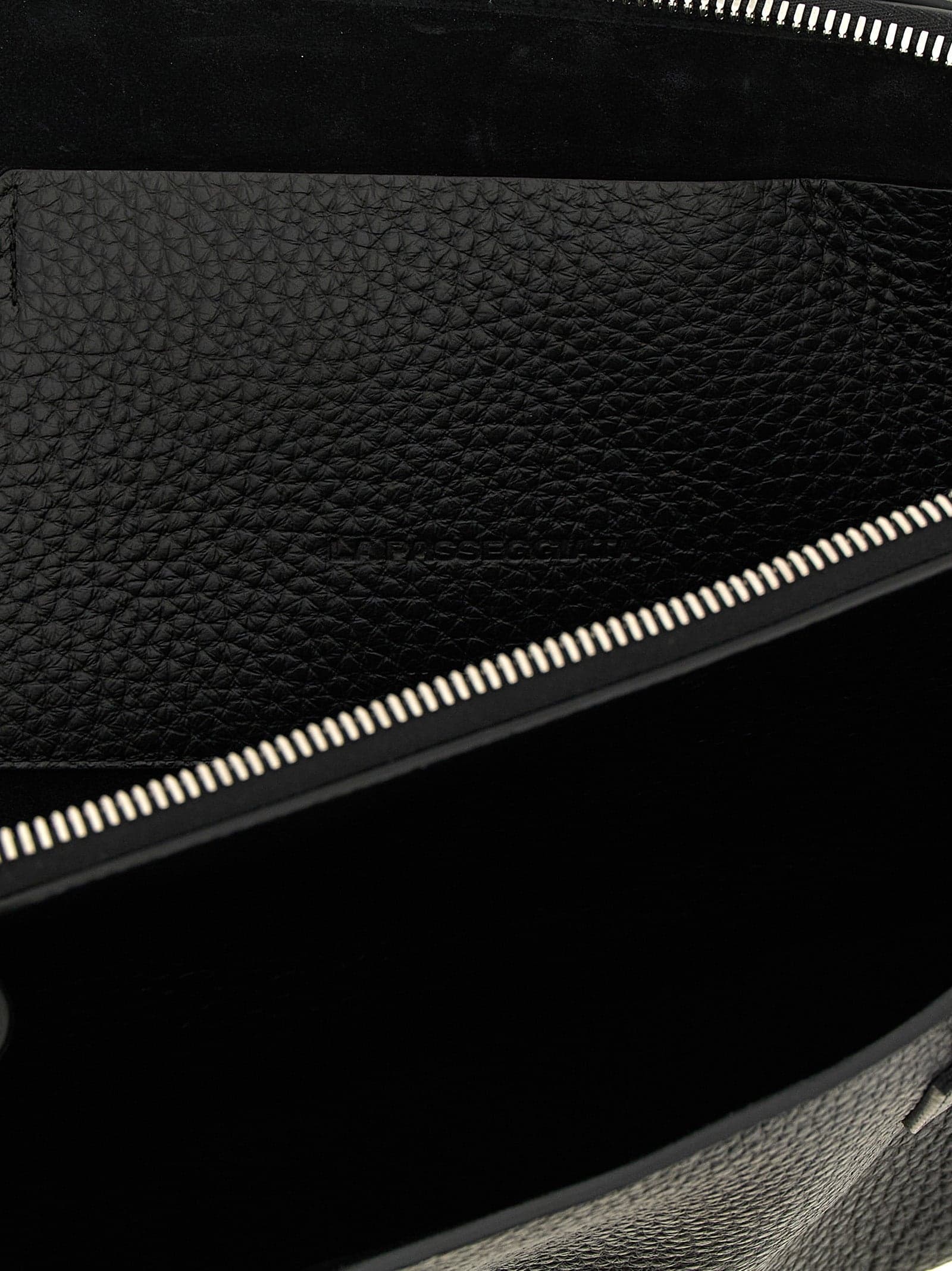 Black Bovine Leather Shoulder Bag - 4