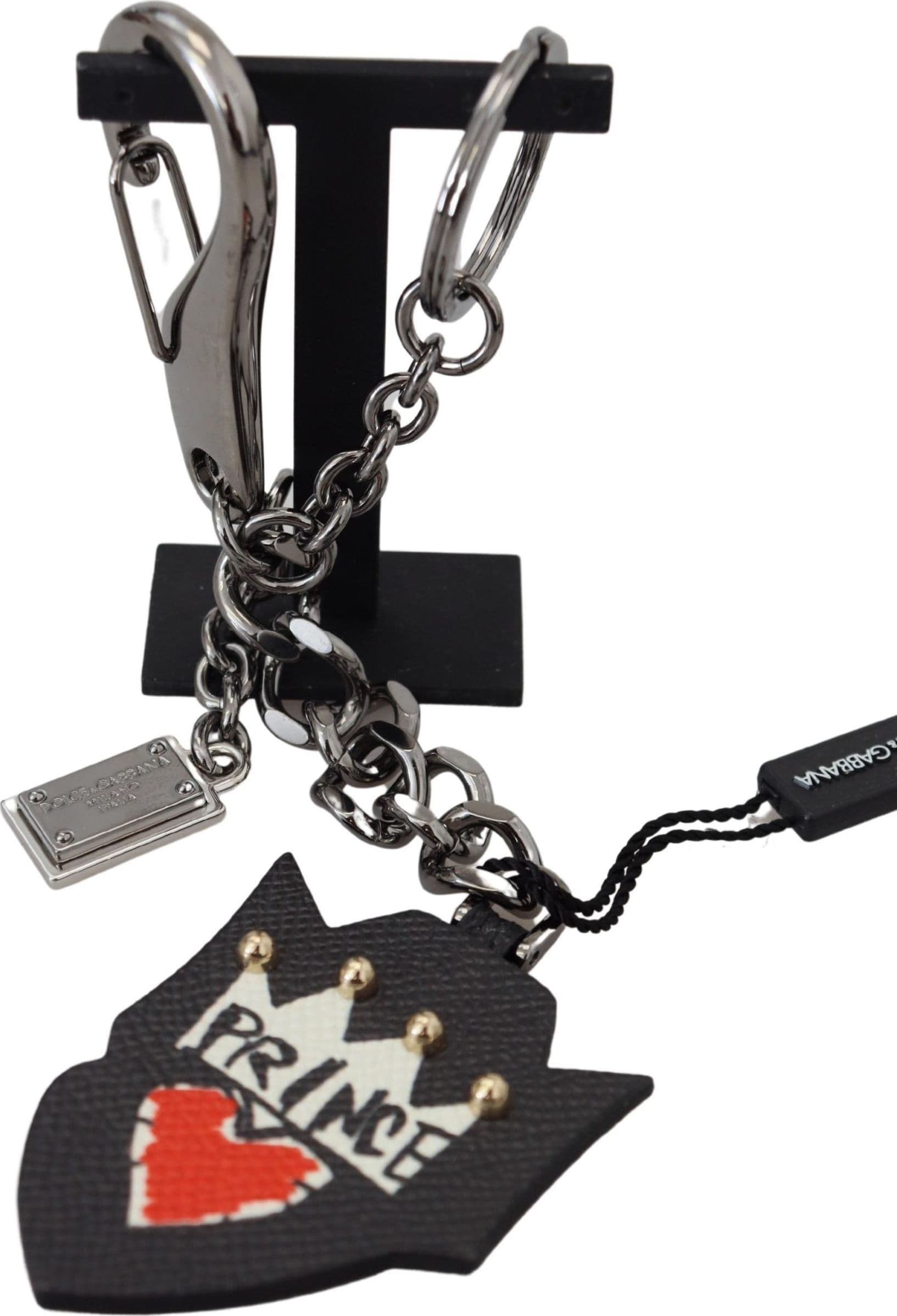 Black Prince Studs Logo Silver Brass Keychain