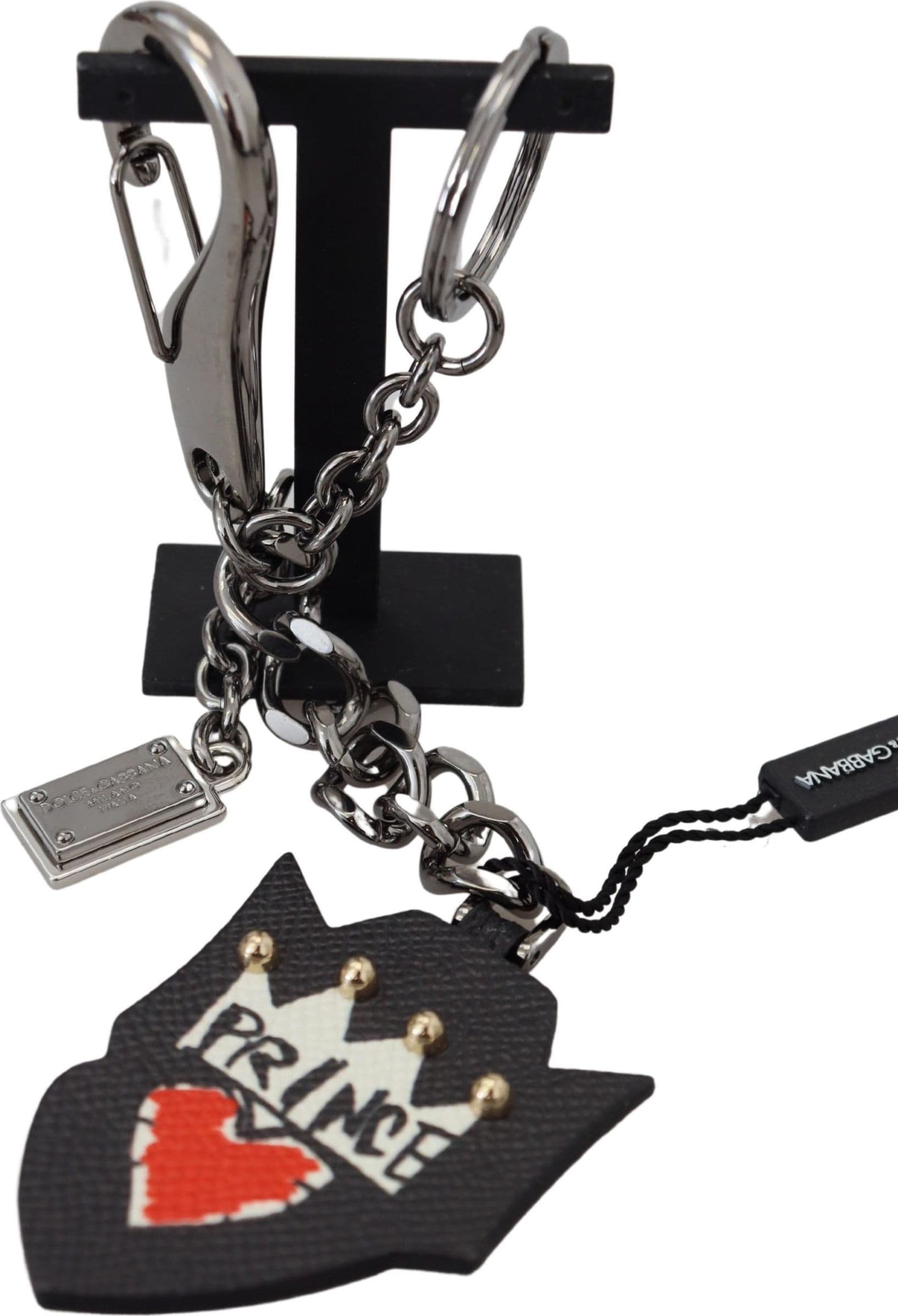 Black Prince Studs Logo Silver Brass Keychain