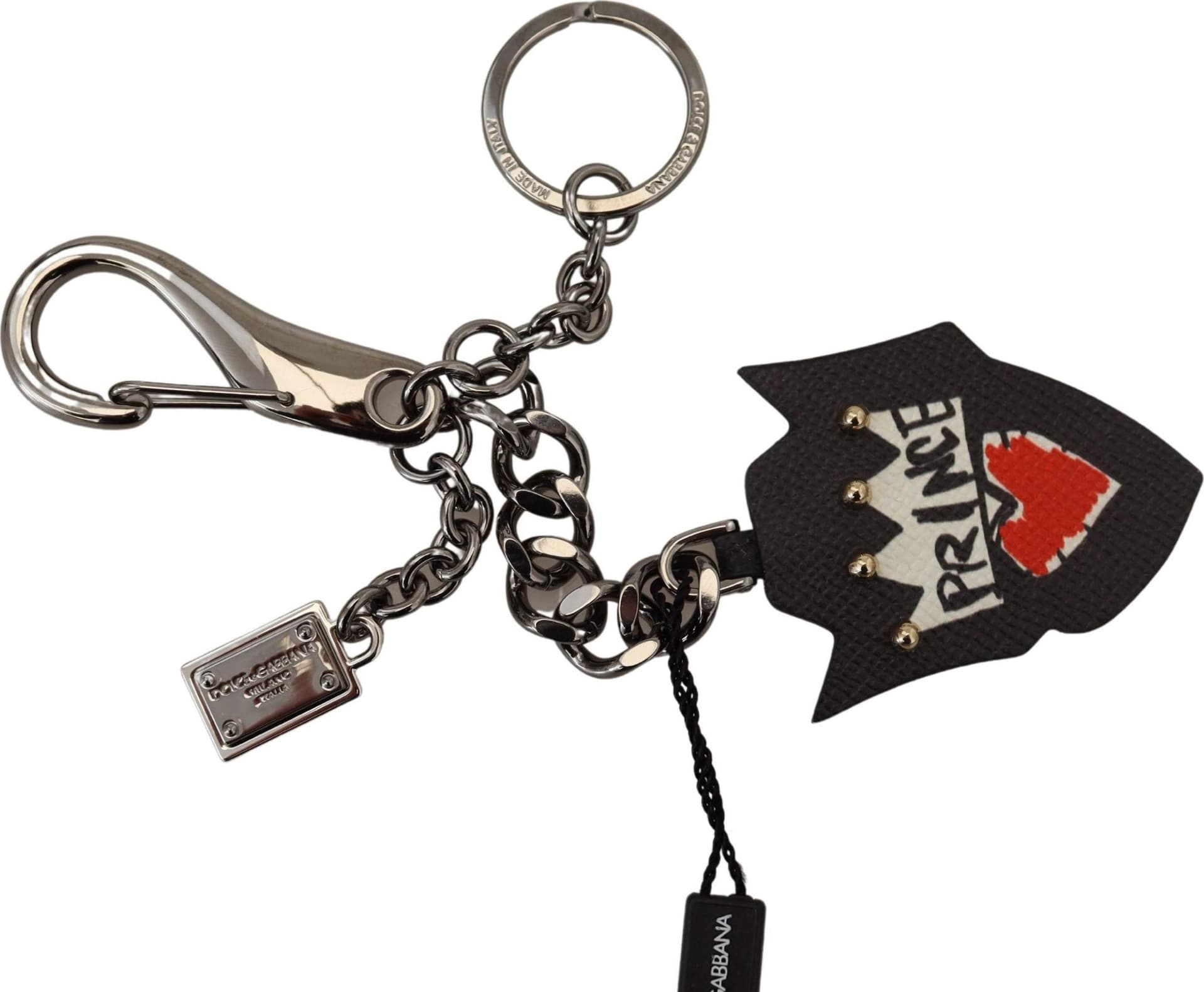 Black Prince Studs Logo Silver Brass Keychain - 2