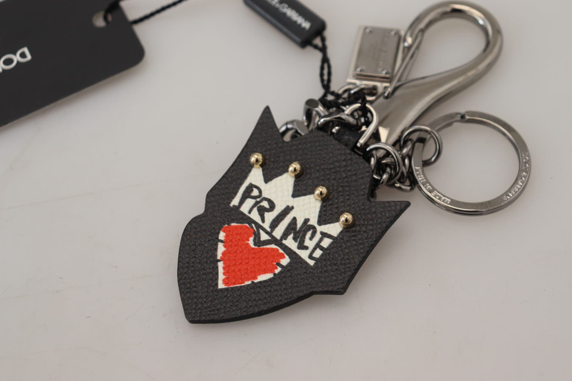 Black Prince Studs Logo Silver Brass Keychain - 5