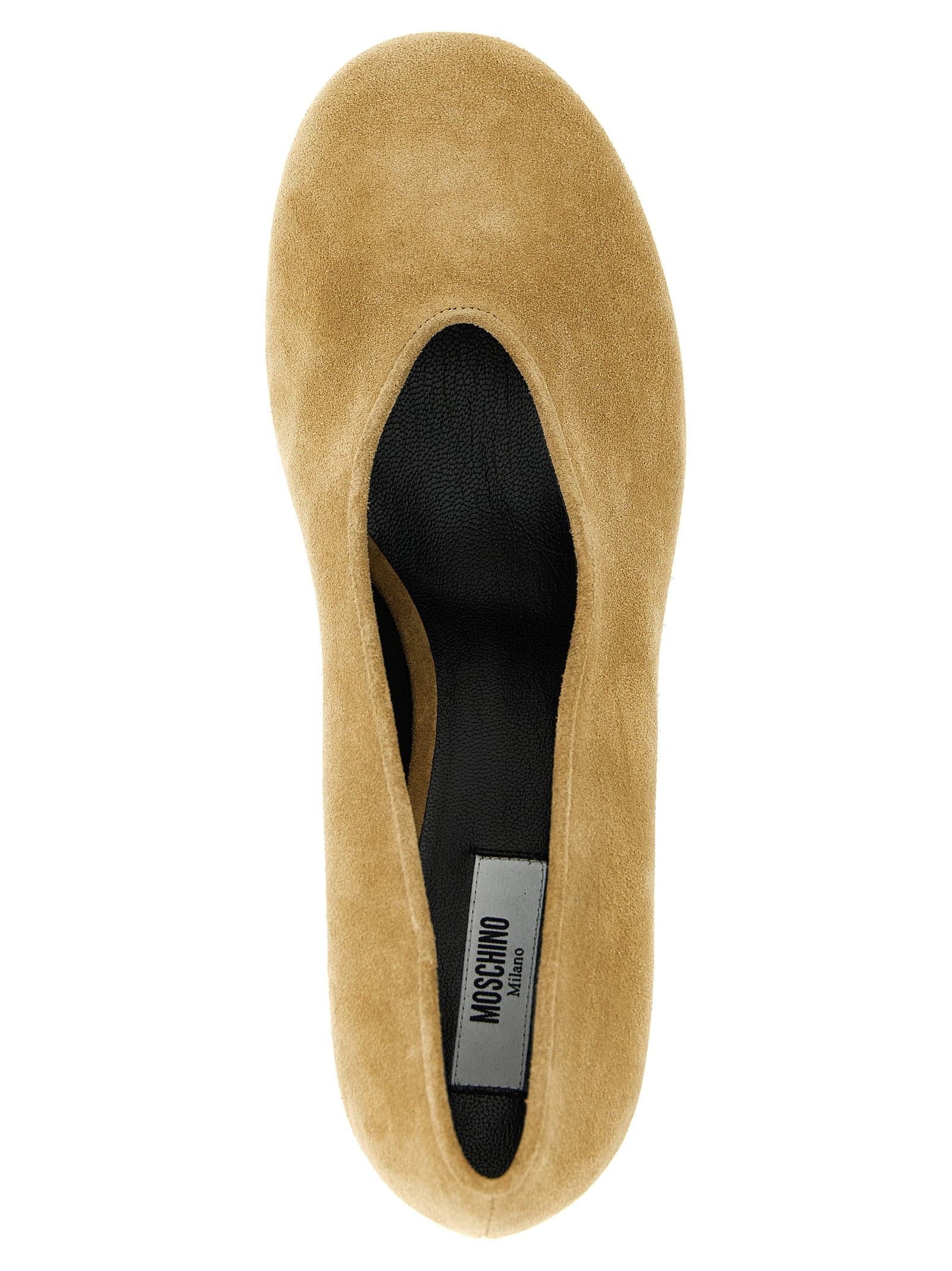 Beige Calfskin Mid Heel Pumps - 4