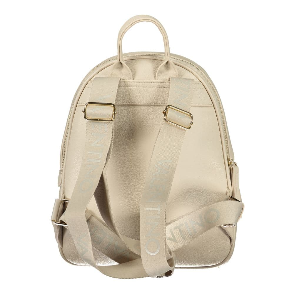 Beige Polyurethane Women's Backpack - 2