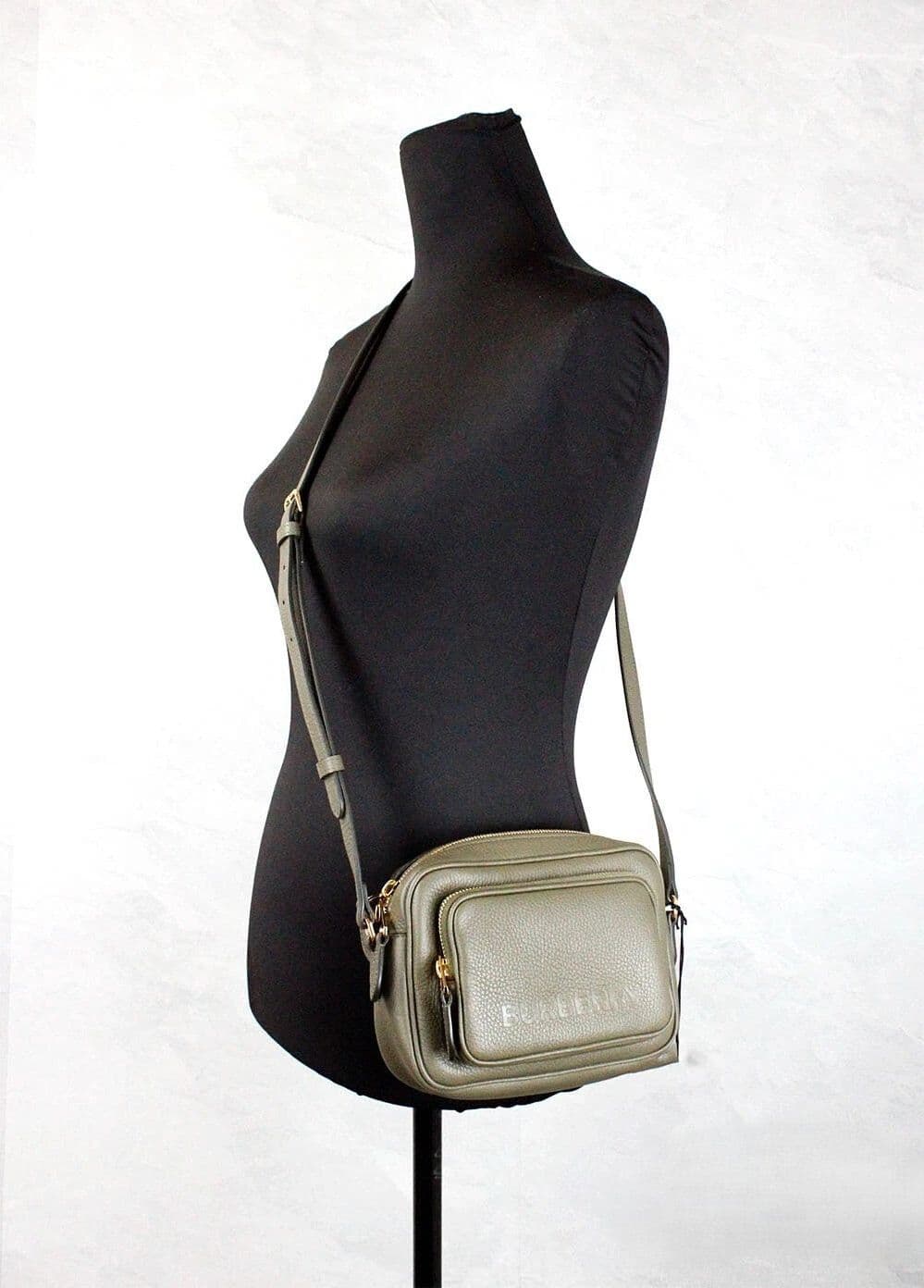 Burberry Small Branded Dark Fern Green Grainy Leather Camera Crossbody Bag - 2