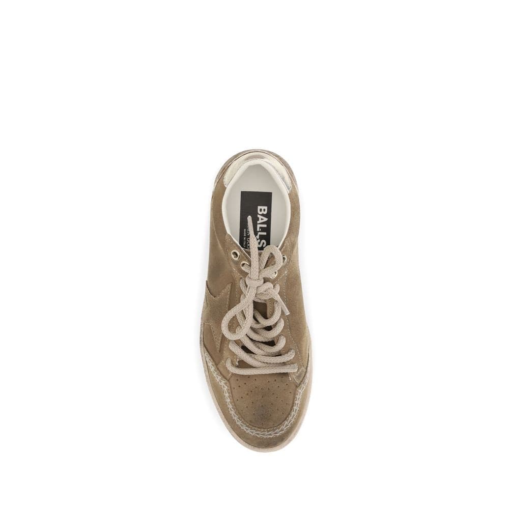 Beige Calf Leather Bos Taurus Athletic Sneakers - 4