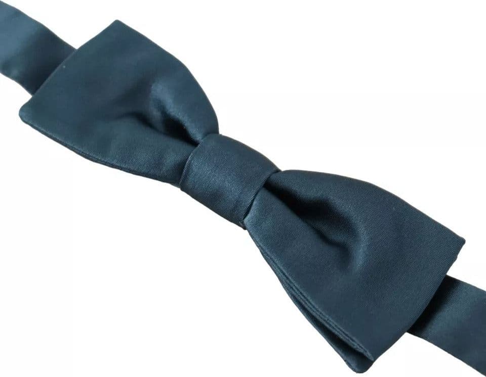 Blue 100% Silk Adjustable Neck Bow Tie Mens - 5