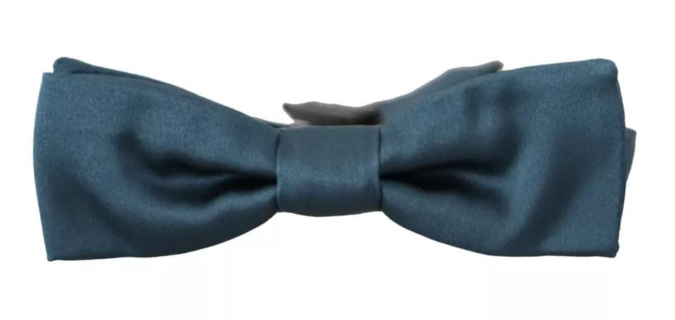 Blue 100% Silk Adjustable Neck Bow Tie Mens - 6