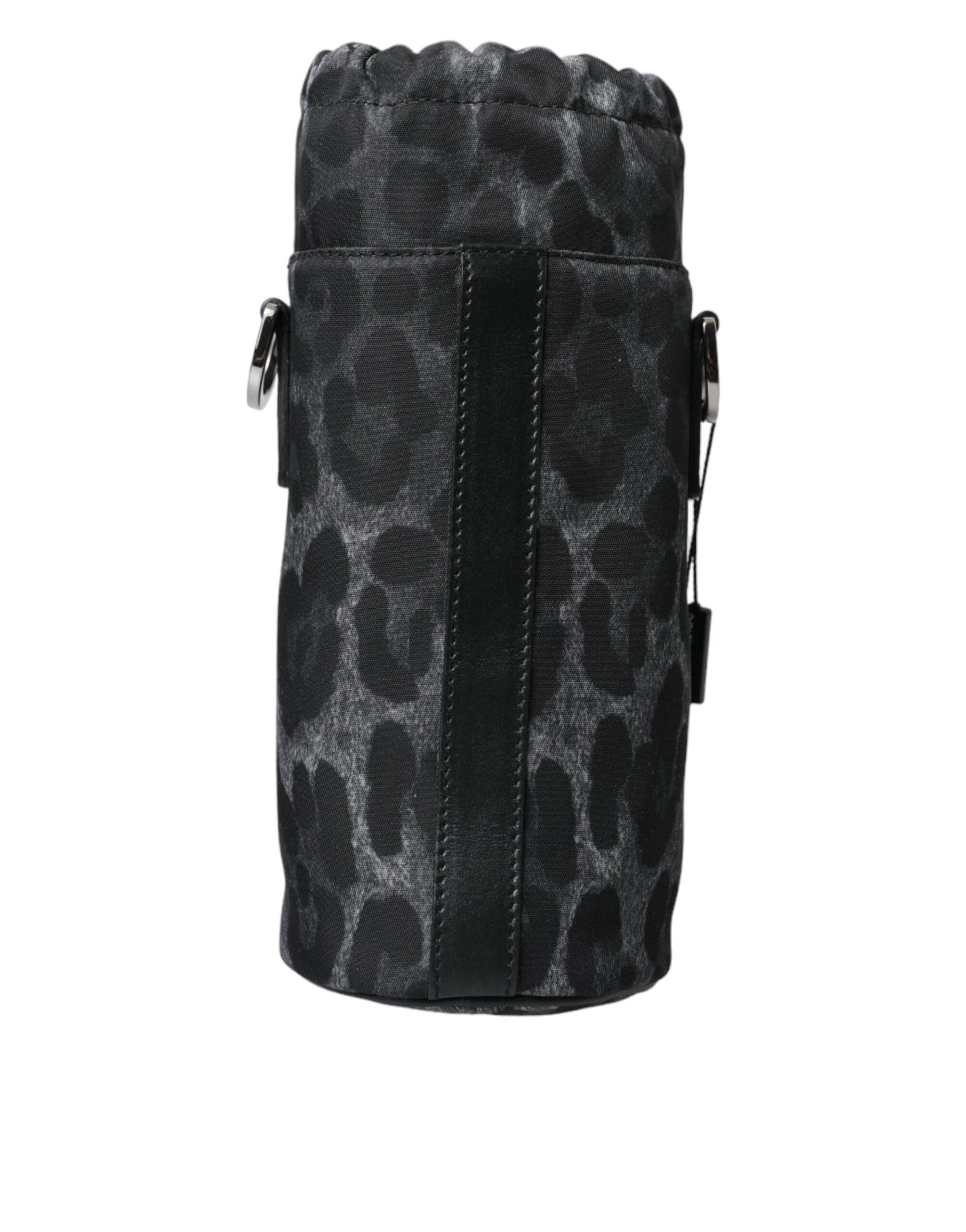 Black Leopard Round Slim Tote Bottle Cage Bag - 2