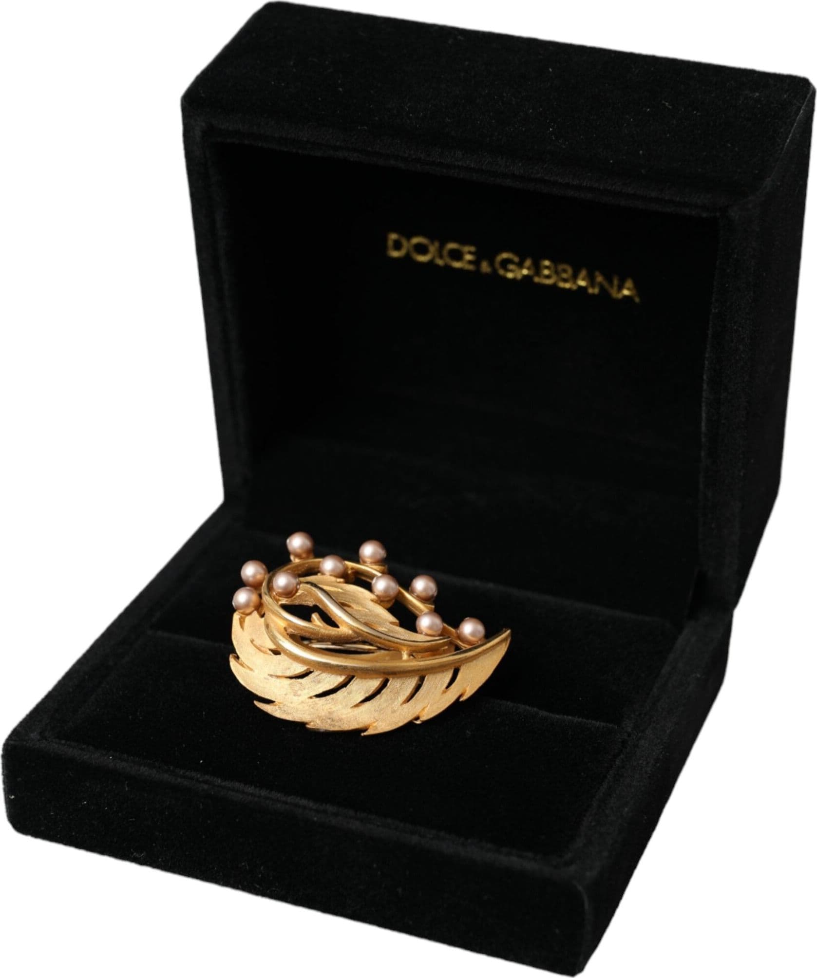 Gold Brass Leaf Embellished Jewelry Brooch Hair Pin - 6