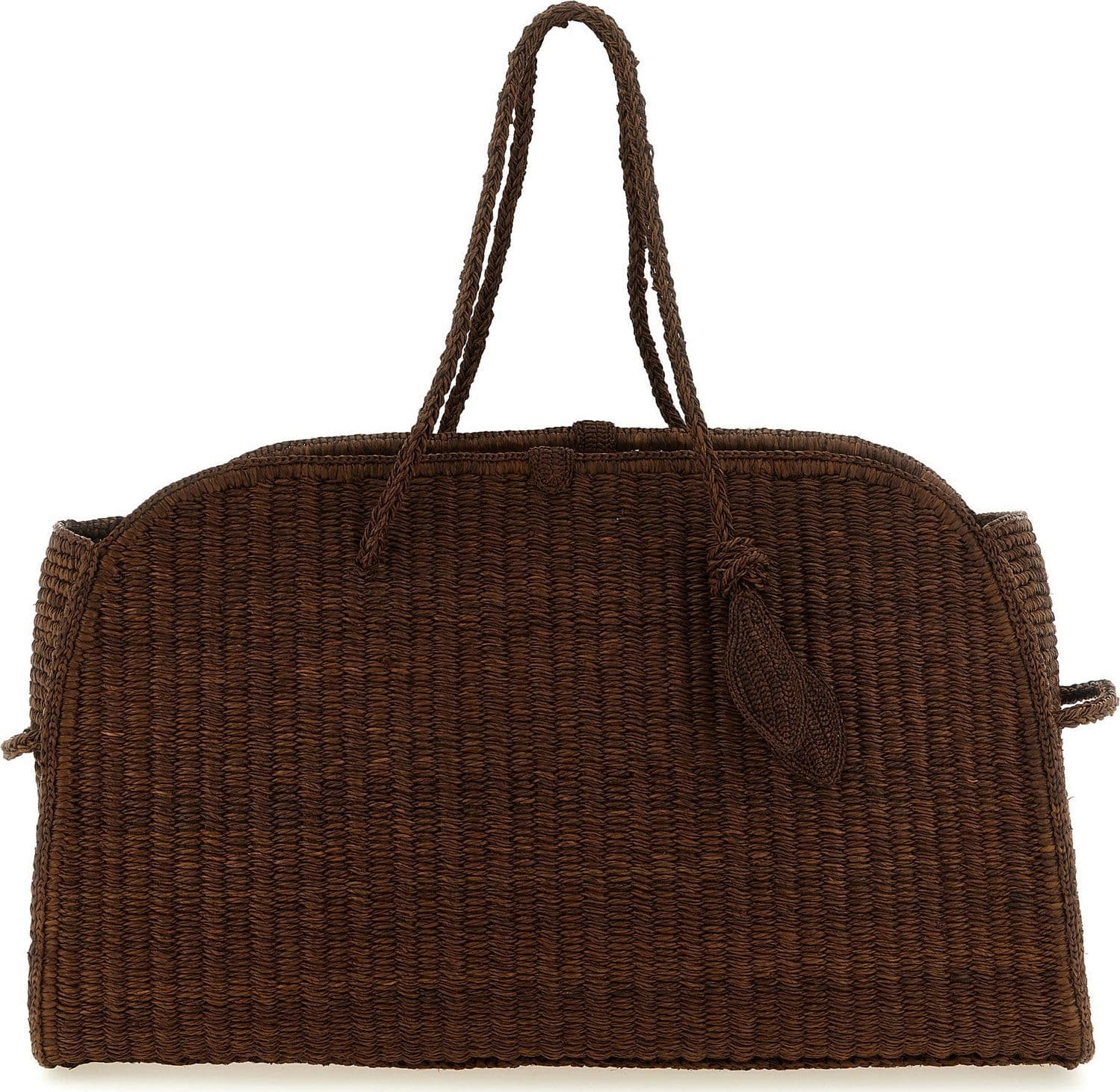 Brown Raffia Tote Bag