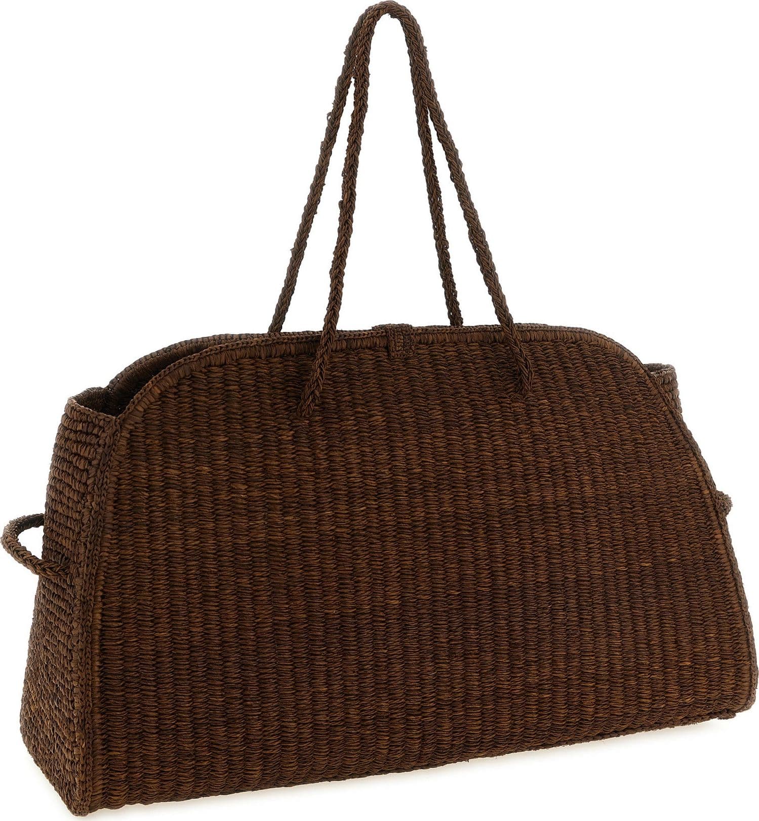 Brown Raffia Tote Bag - 2