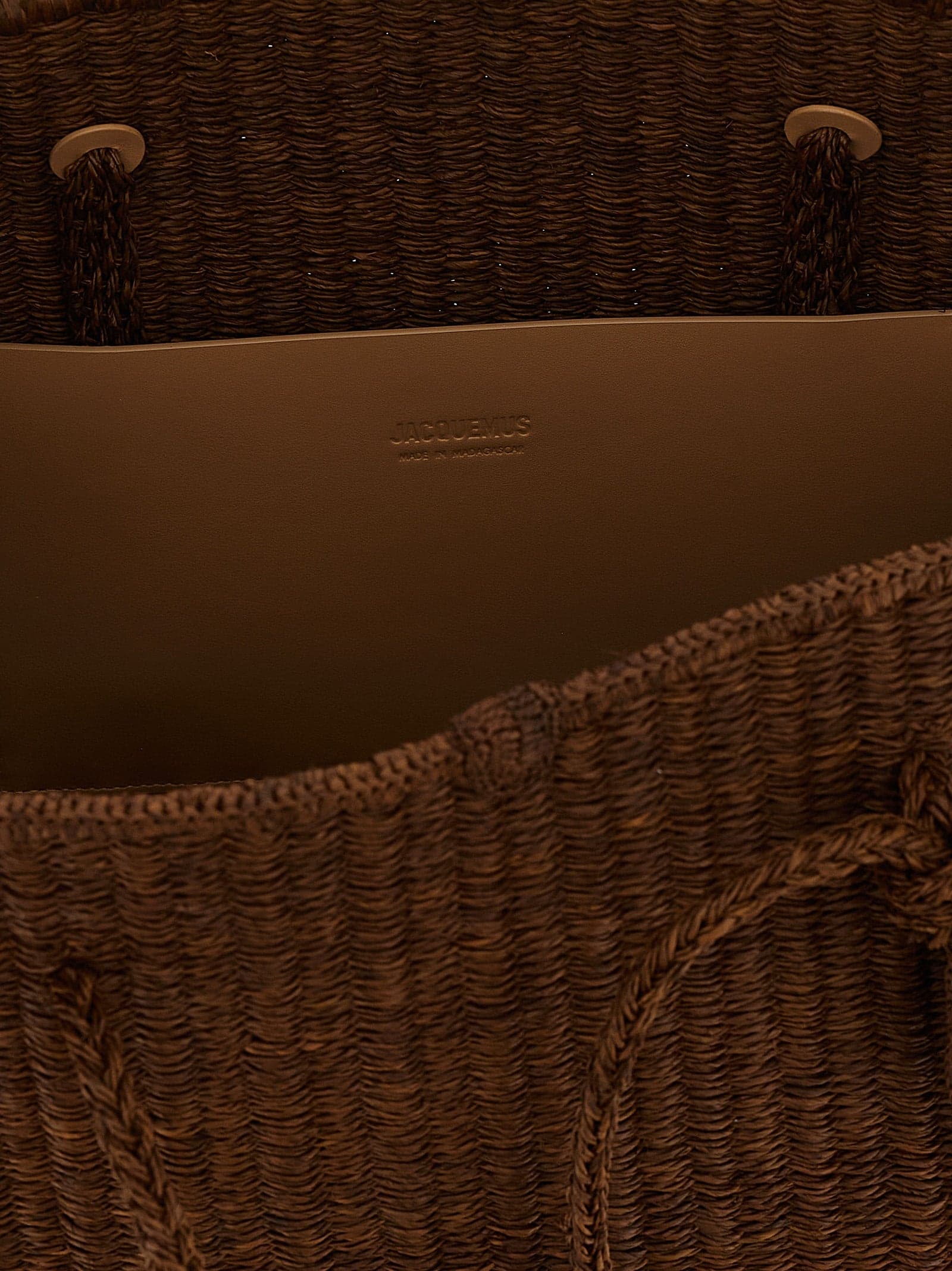 Brown Raffia Tote Bag - 4