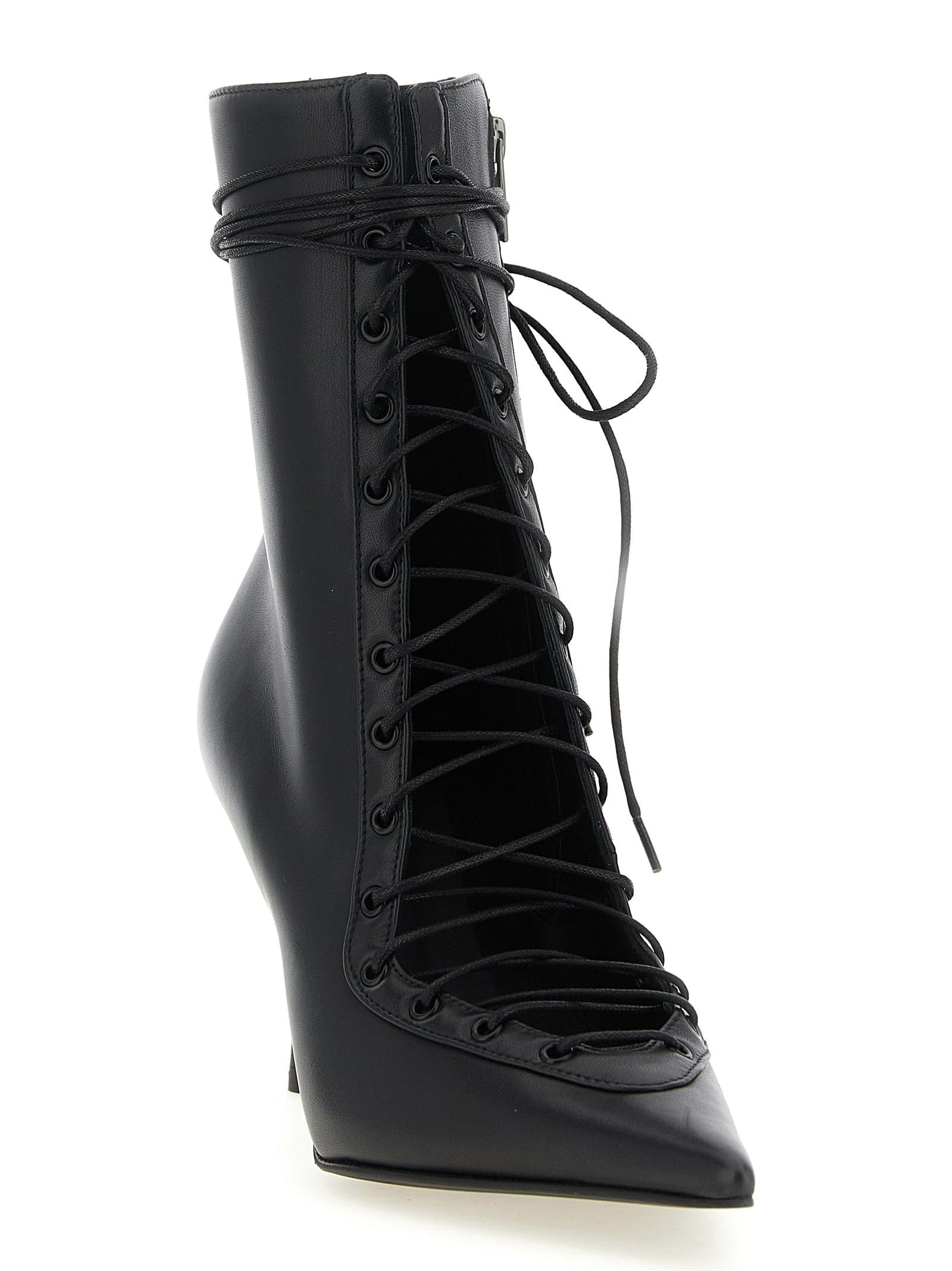 Black Lamb Leather Ankle Boots - 2
