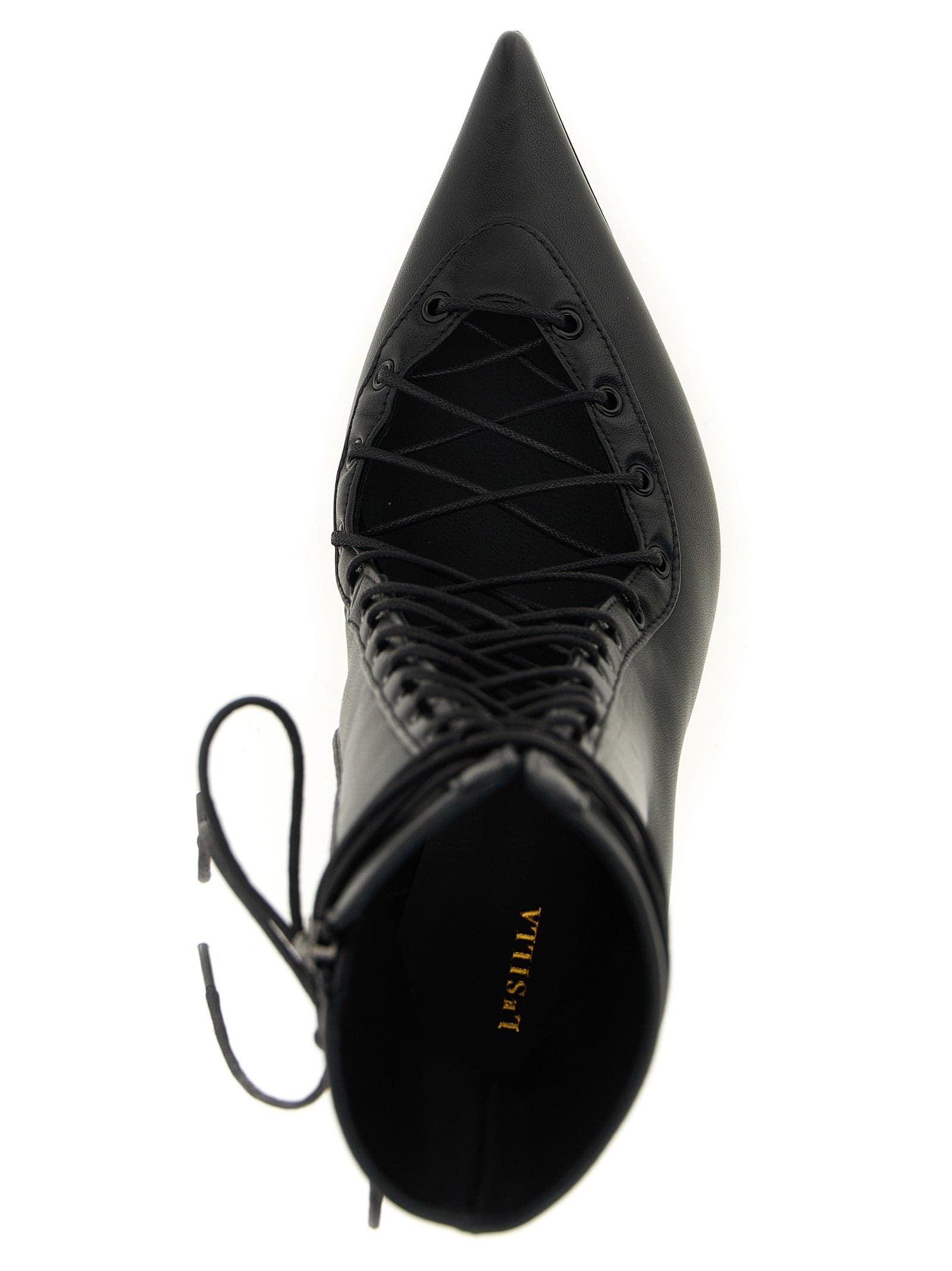 Black Lamb Leather Ankle Boots - 4
