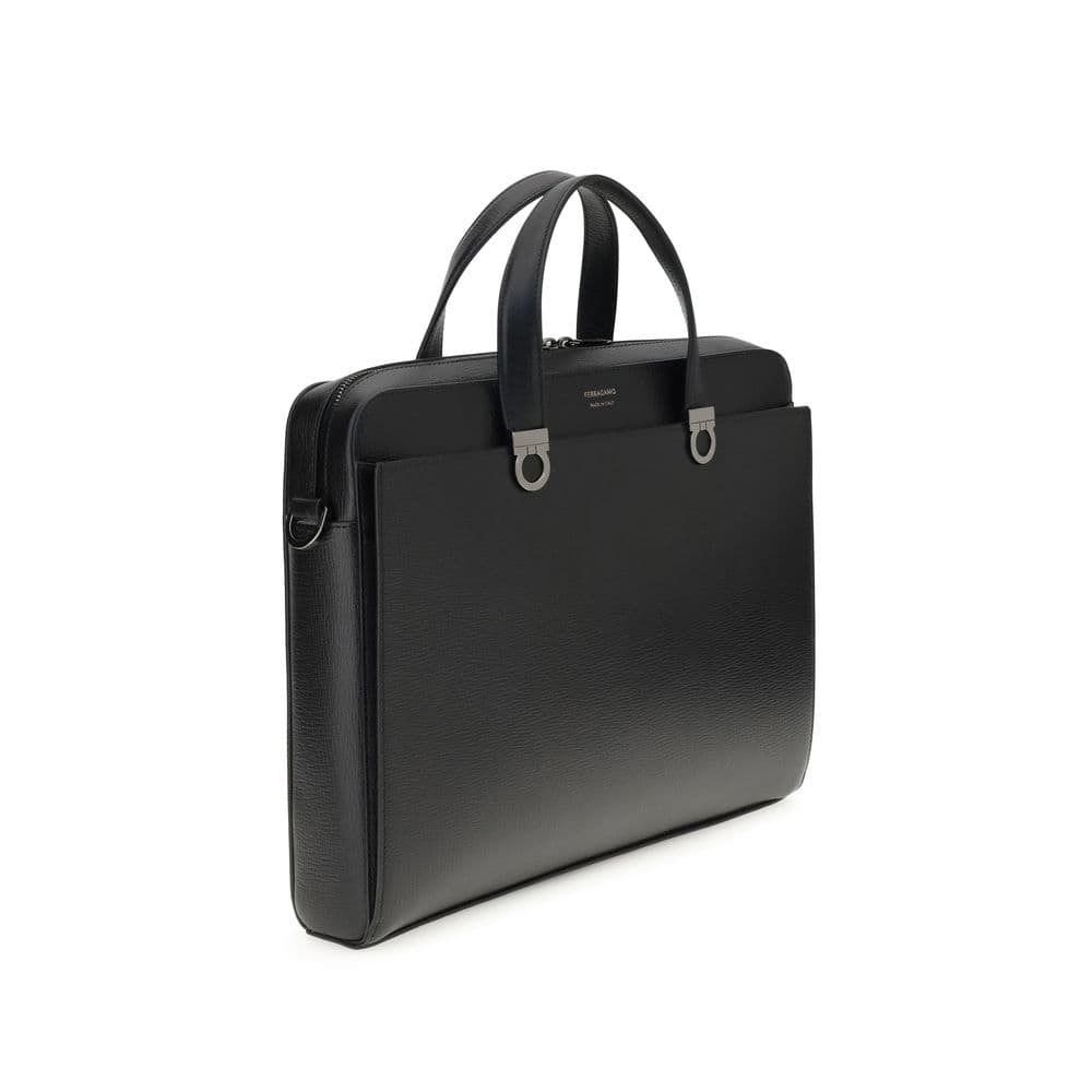 Black Calf Leather Bos Taurus Briefcase - 2