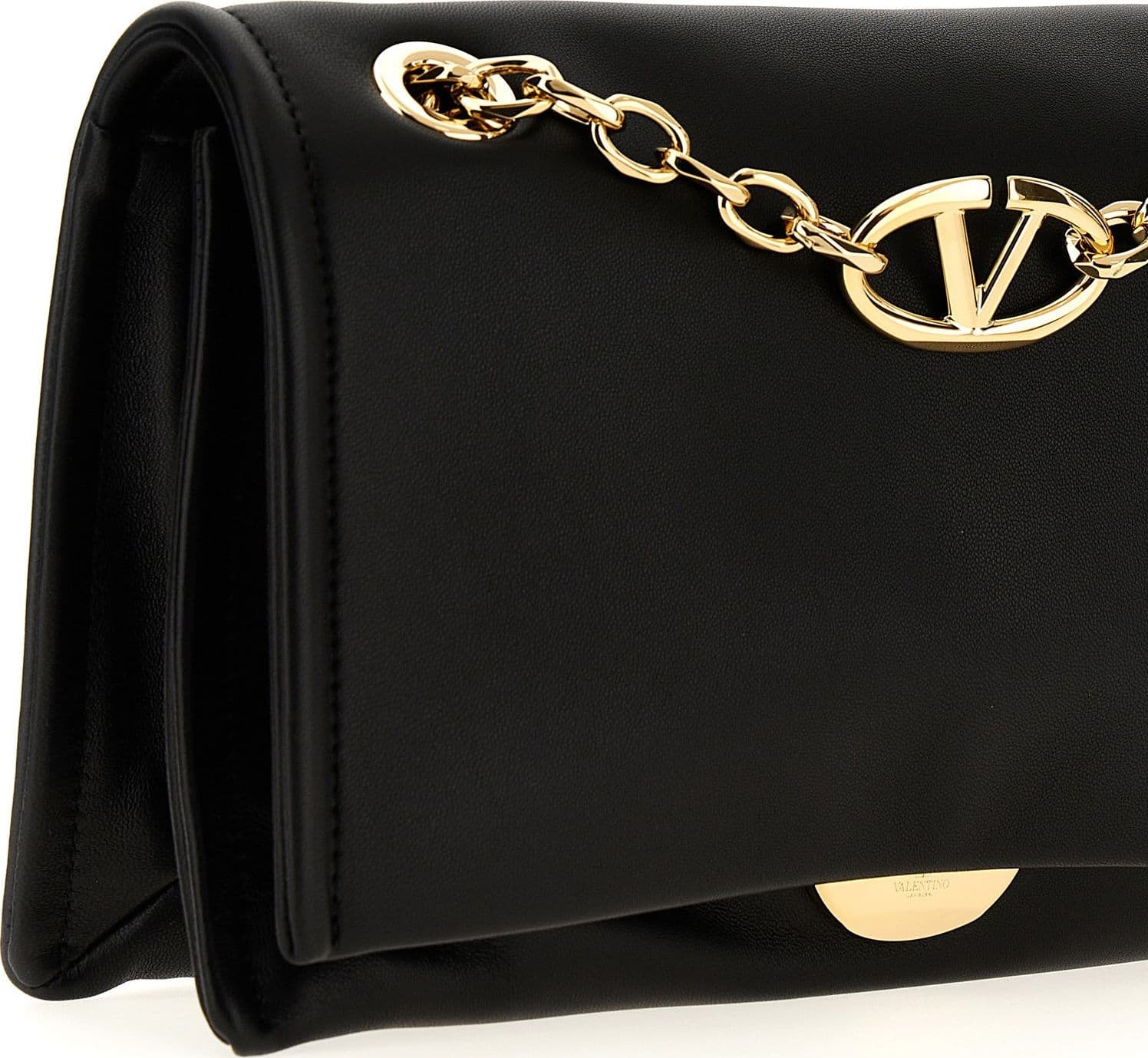 Black Lamb Leather Shoulder Bag - 3