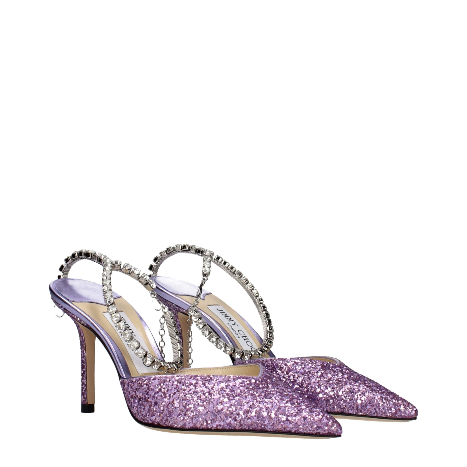 Purple Plastic Stiletto Heel Sandals - 2