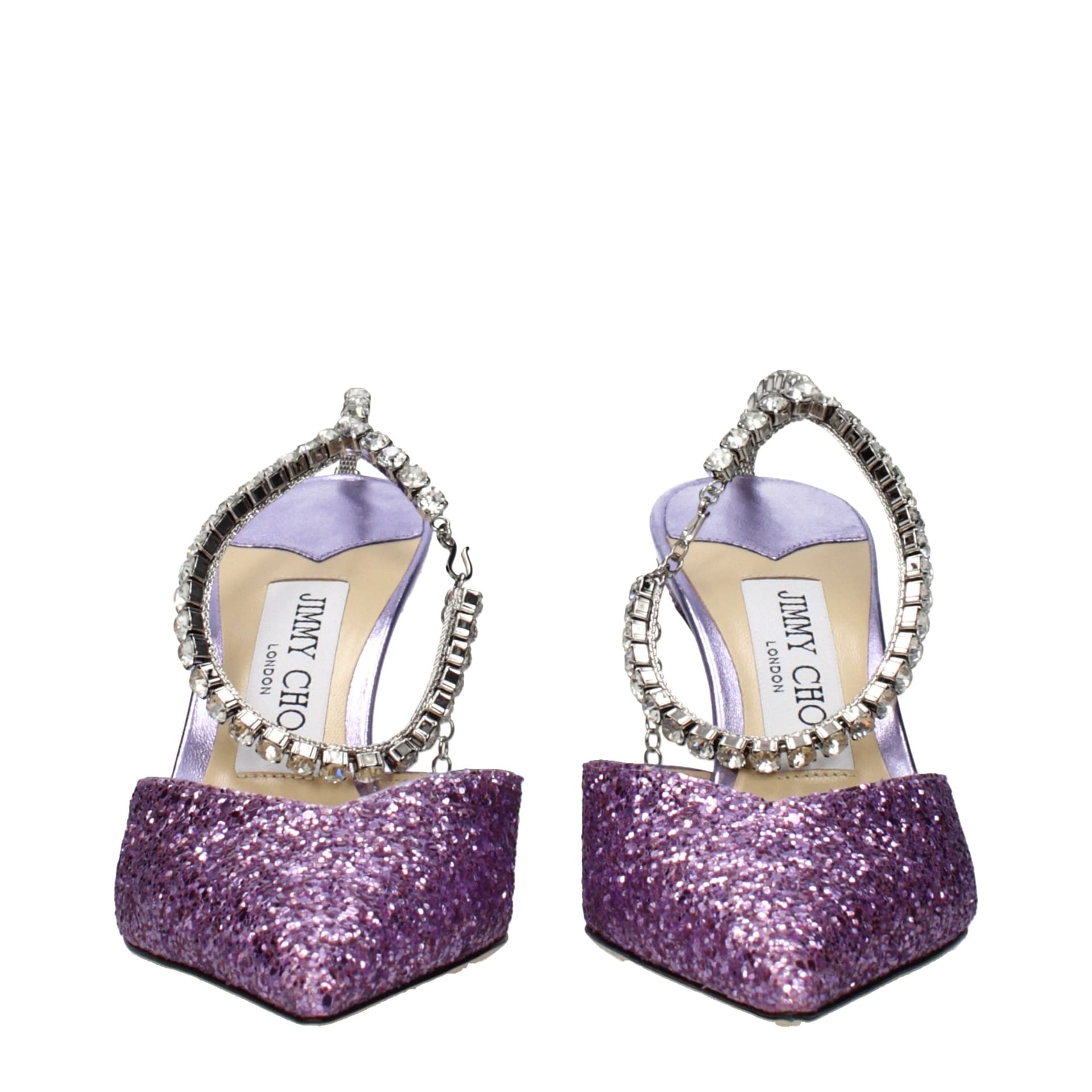 Purple Plastic Stiletto Heel Sandals - 3