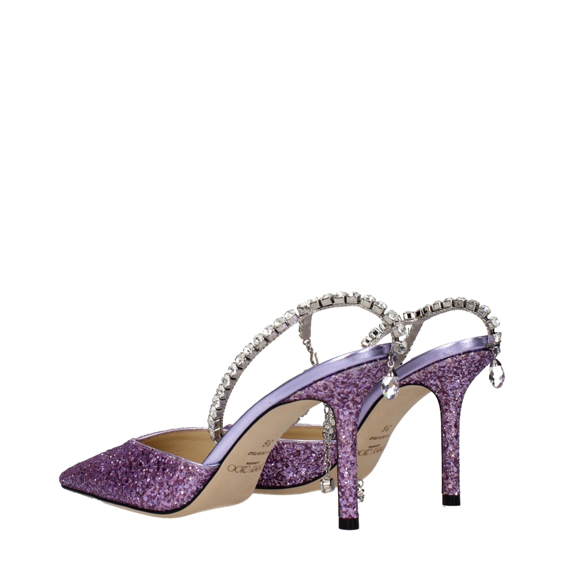 Purple Plastic Stiletto Heel Sandals - 4