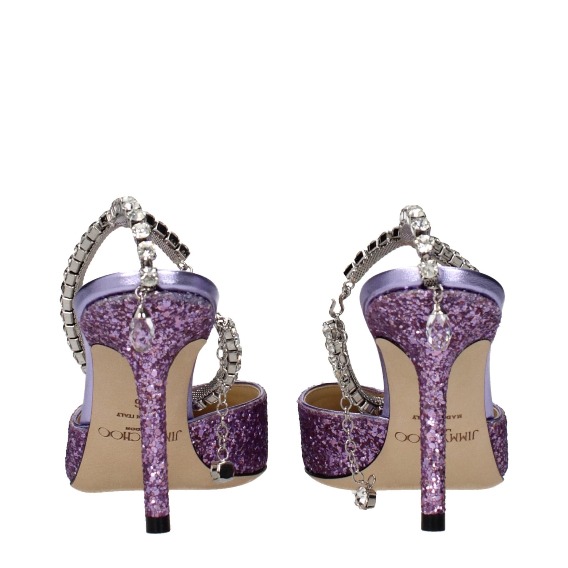 Purple Plastic Stiletto Heel Sandals - 5